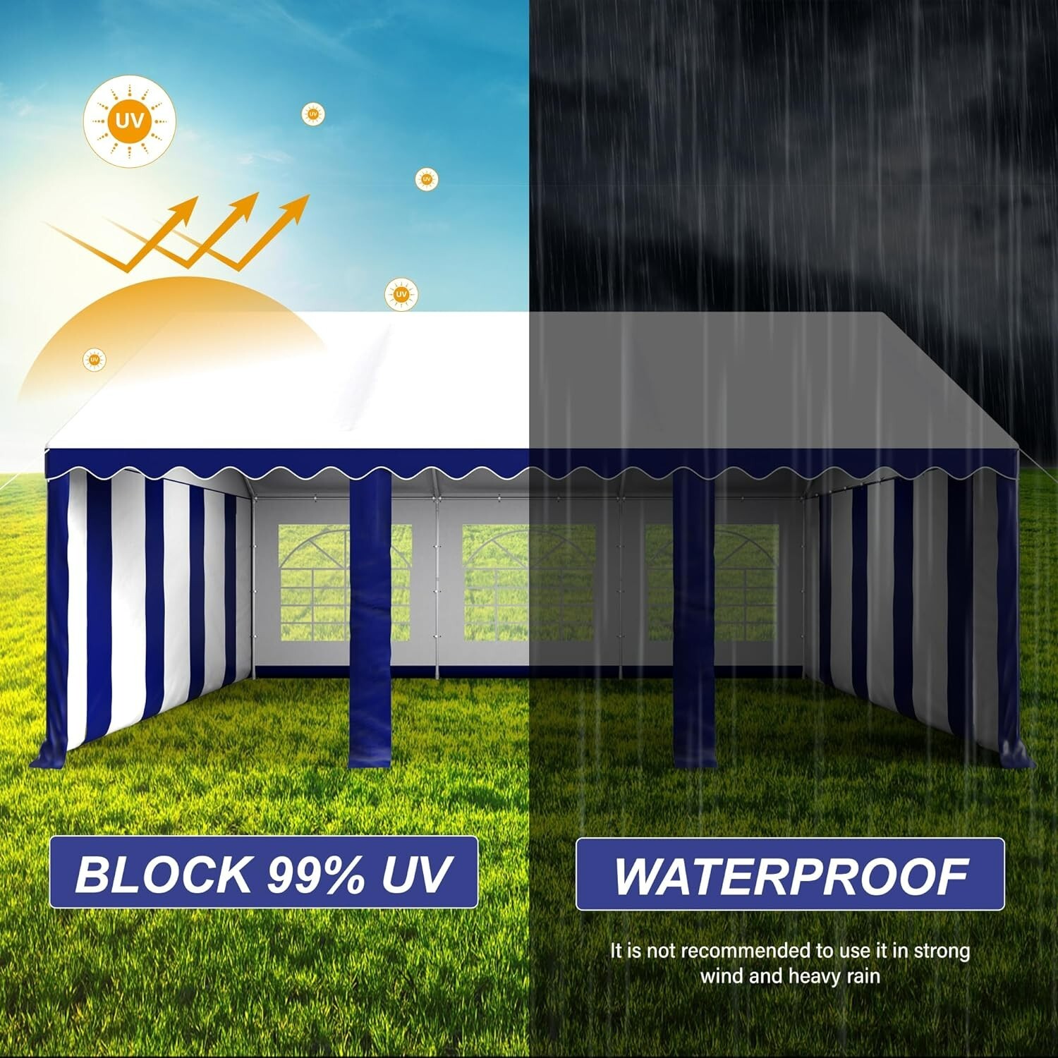 16' x20' Outdoor Commercial Party Tent Heavy Duty Wedding Canopy Gazebo Pavilion