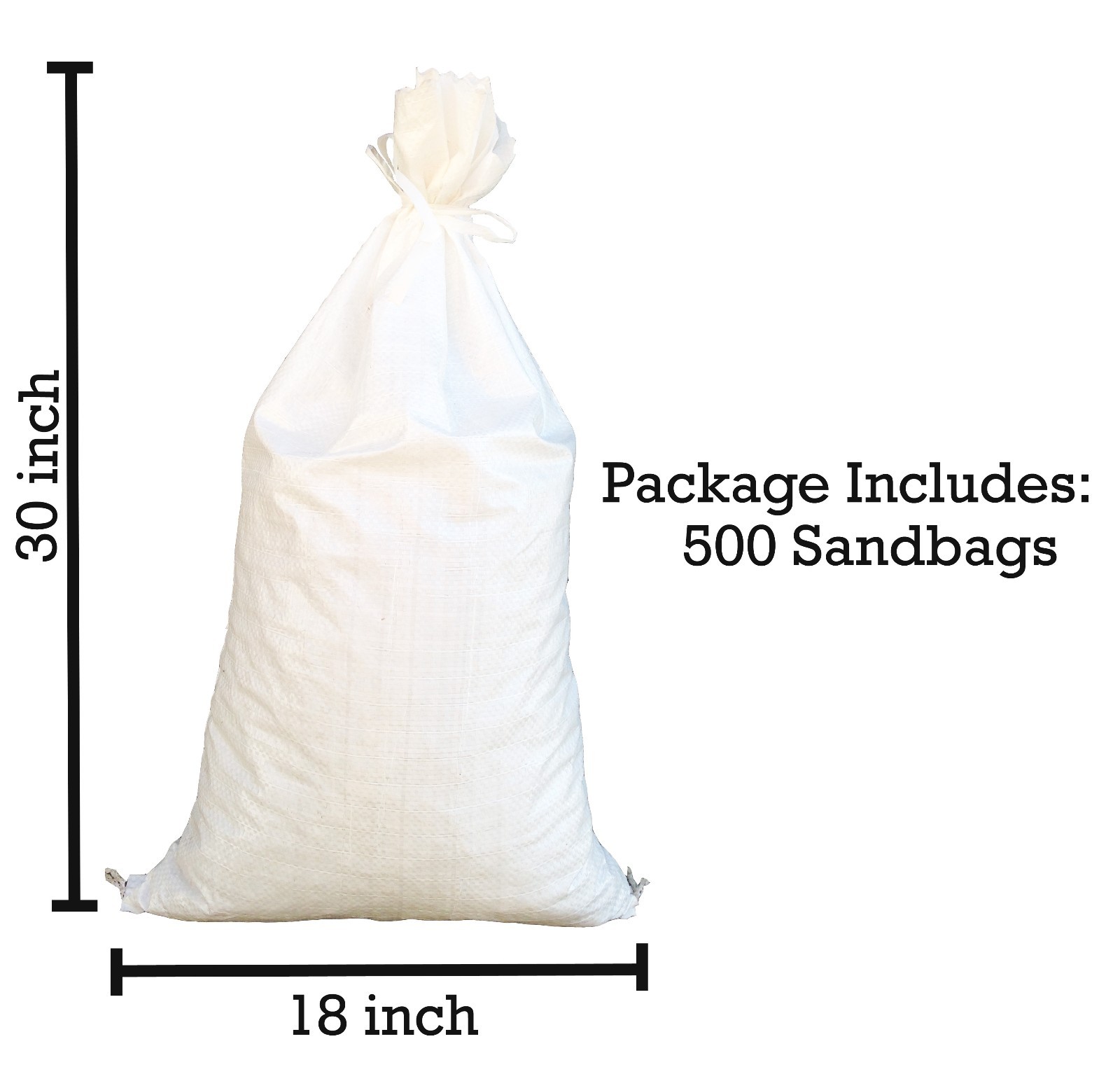 Sandbags - 500 White 18" x 30" - Sandbag Sand Bags Bag Poly by Sandbaggy
