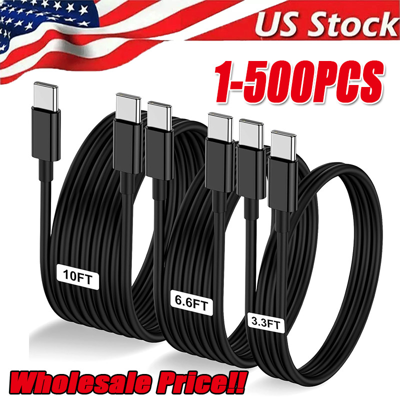 USB-C to USB C Type-C Fast Charging Data SYNC Charger Cable Cord 3/6/10FT lot