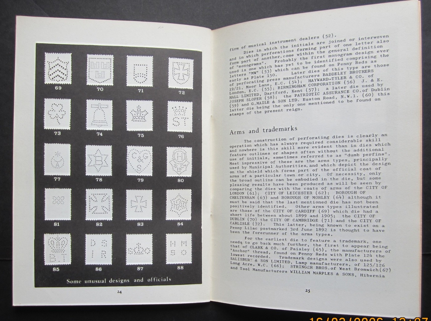 The handbook of British perfins, By John S. Nelson. Stamp reference guide 1967.