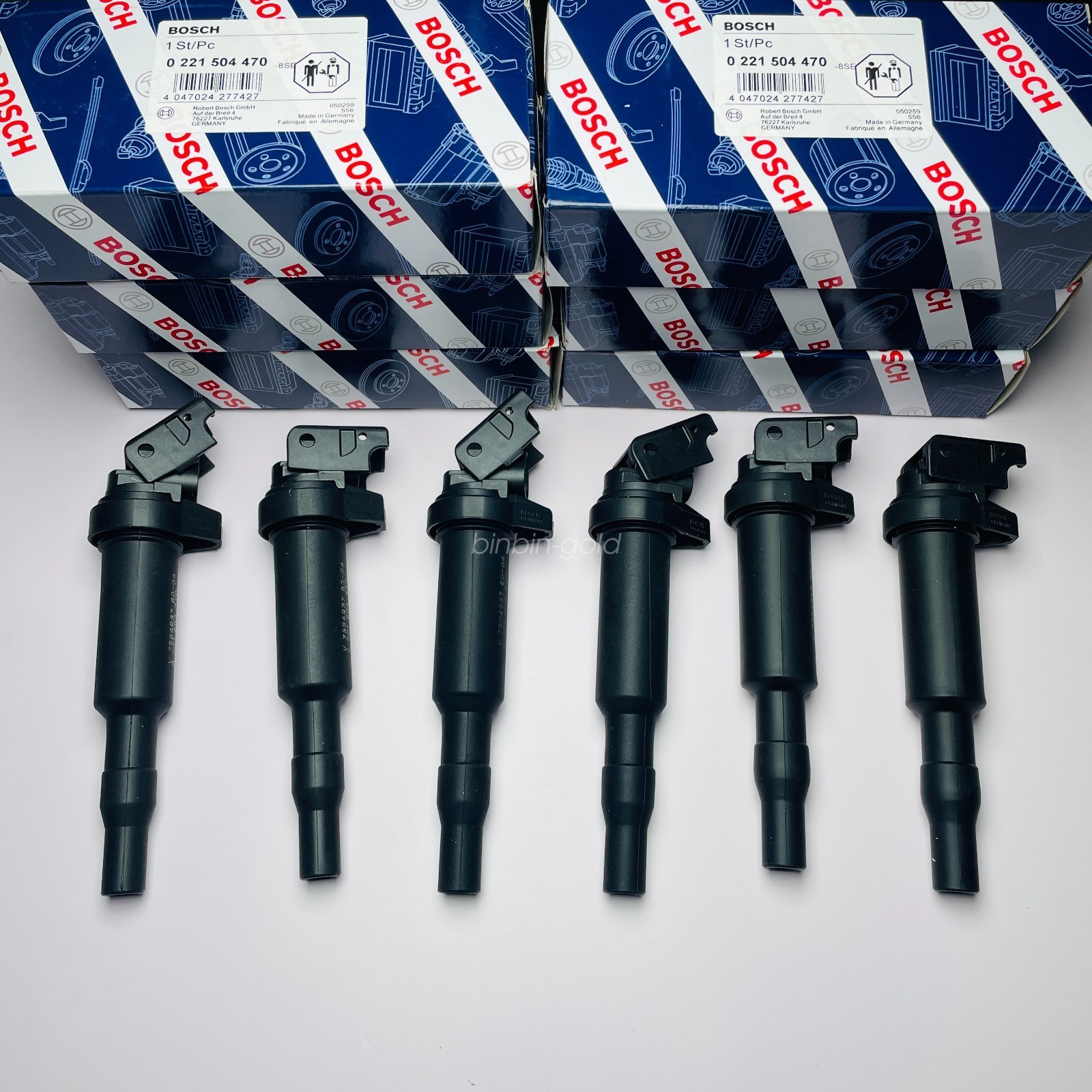 6x OEM BOSCH Ignition Coil Set W/ Connector Boot For BMW 5 6 7 x5 x6 0221504470