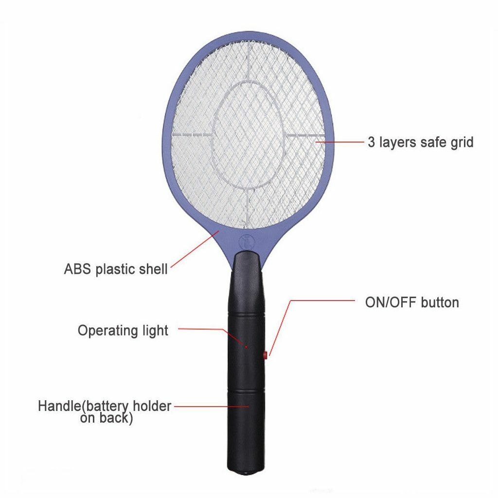 2X Electric High-voltage Electric Fly Swatter Mosquito Racket Bug Zapper Killer