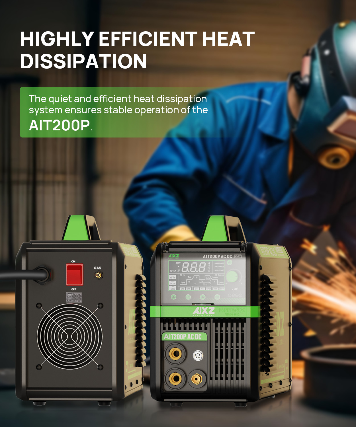 AIXZ 200A ACDC TIG Welder 110V 220V Aluminum TIG Pulse Spot MMA Welding Machine