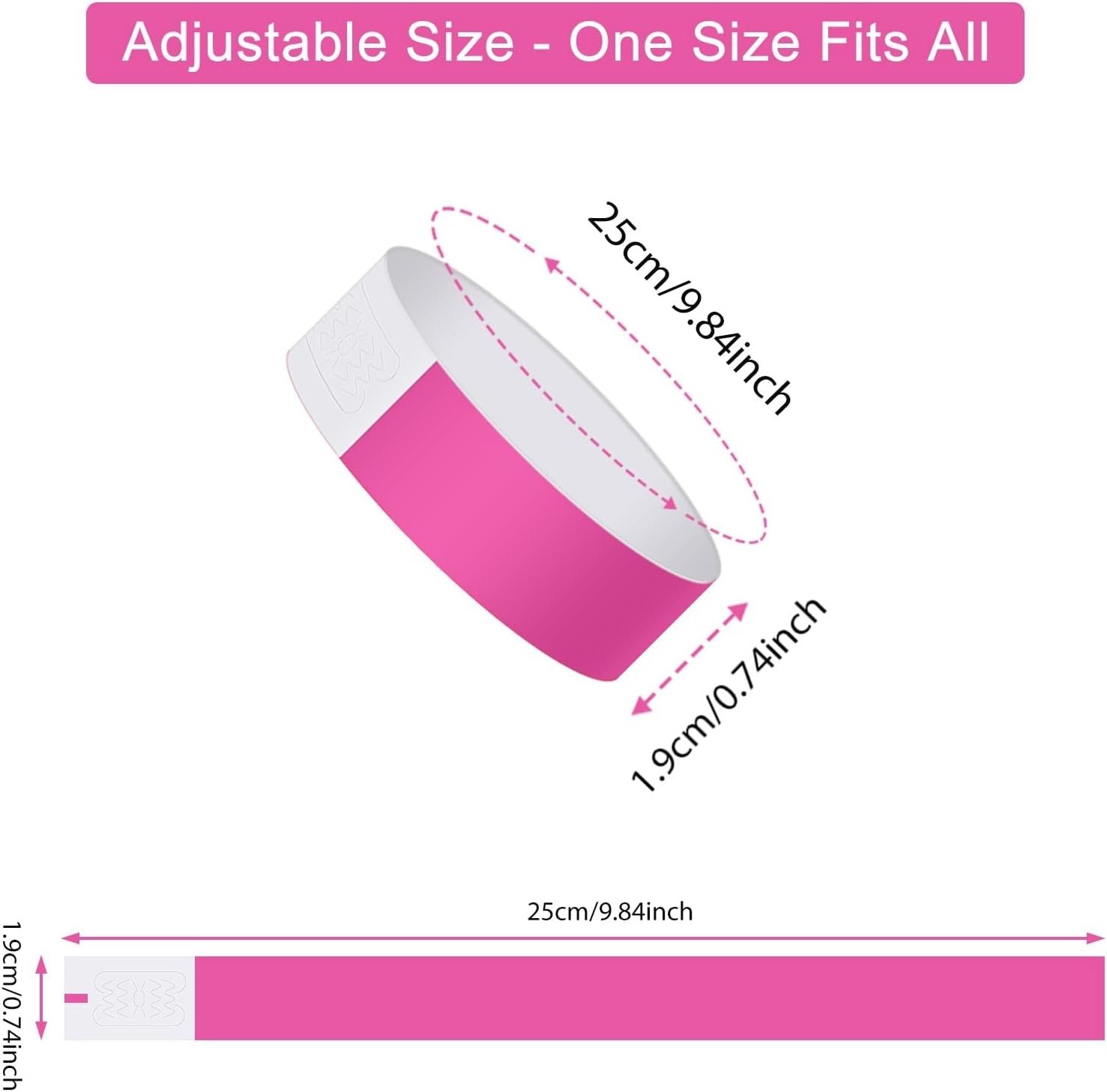 Paper Wristbands for Events 200 pcs Pink Party Wrist Bands Event Bracelets Ar...