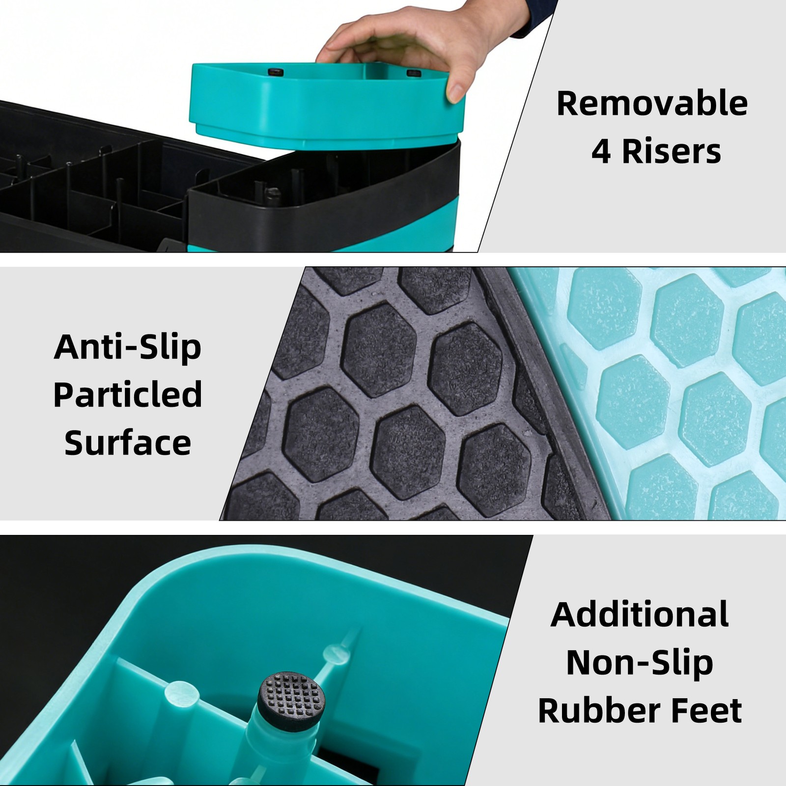 31" Aerobic Step Platform Stepper Adjust 4"-6"-8" Fitness Step Exercise w/Risers