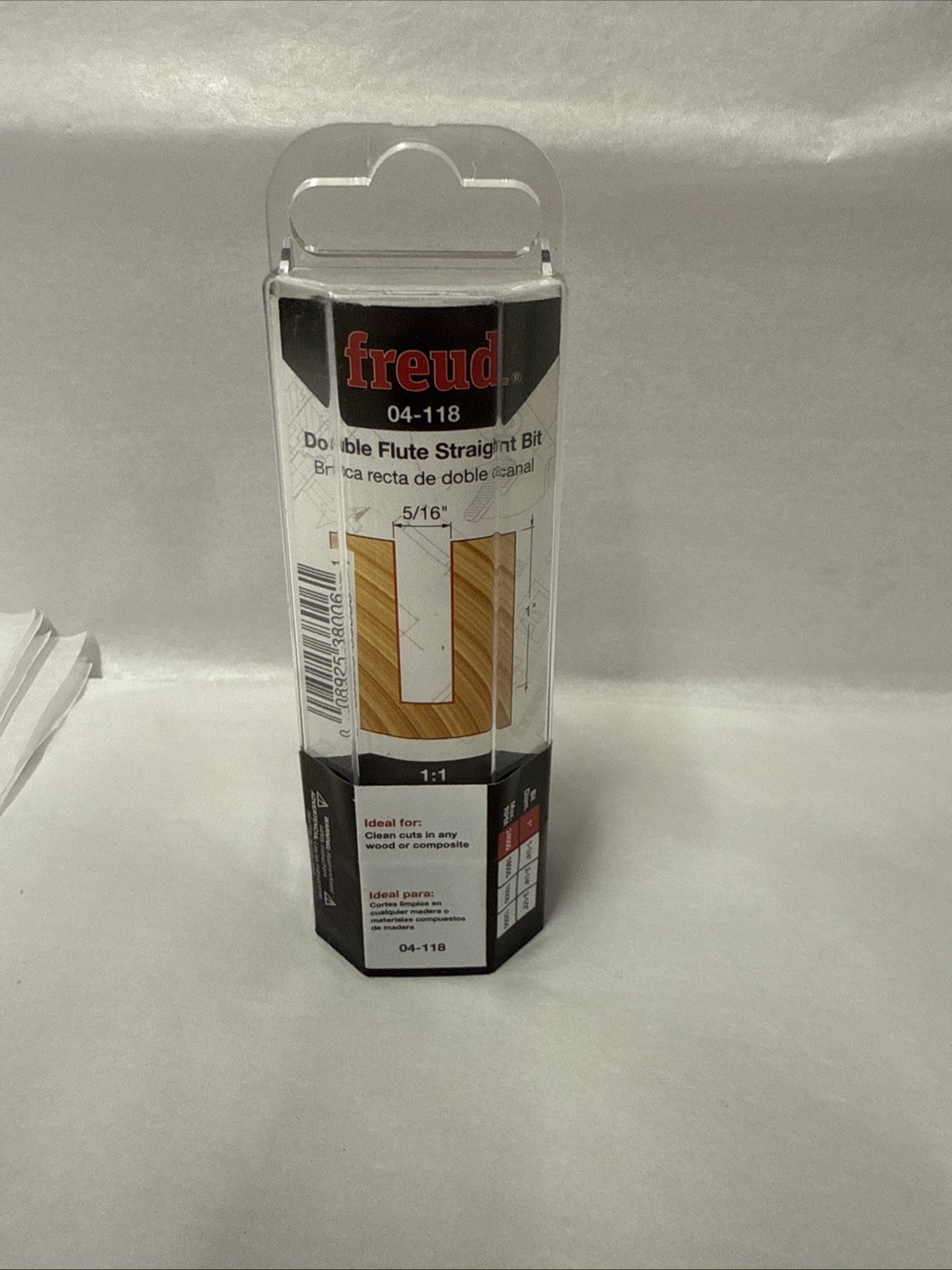 New Freud 04-118, 5/16" By 1" Cut, Double Flute Straight Bit, 1/4" Shank