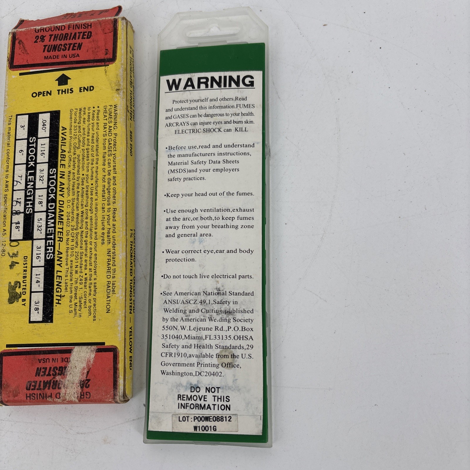 Best Welds Lot of 30 Tungsten Electrodes Ground Annealed Pure EWP