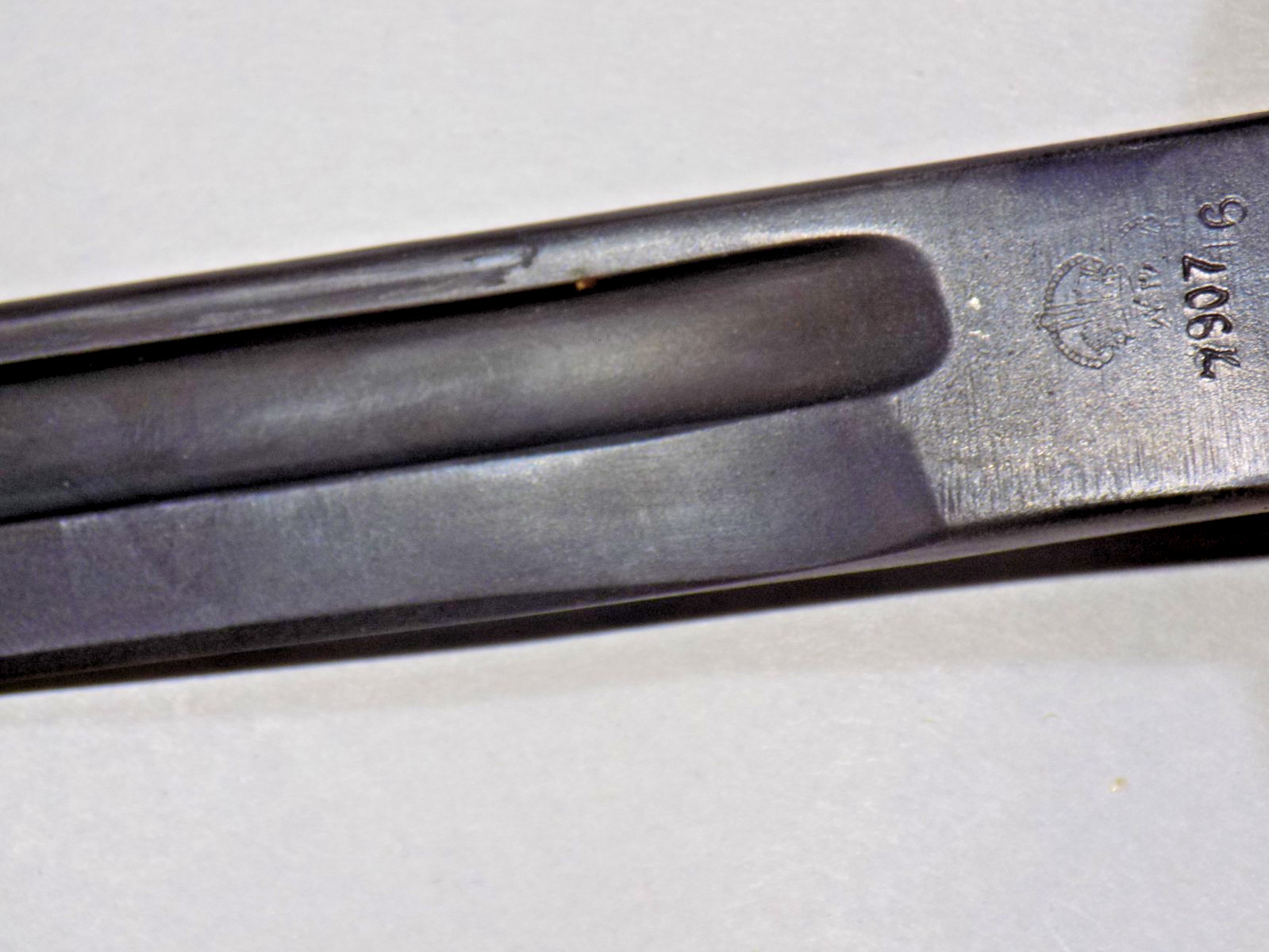 A++ P1907/7907 British Crown-Sanderson Enfield WW1 Bayonet W/Mk1 LeatherScabbard