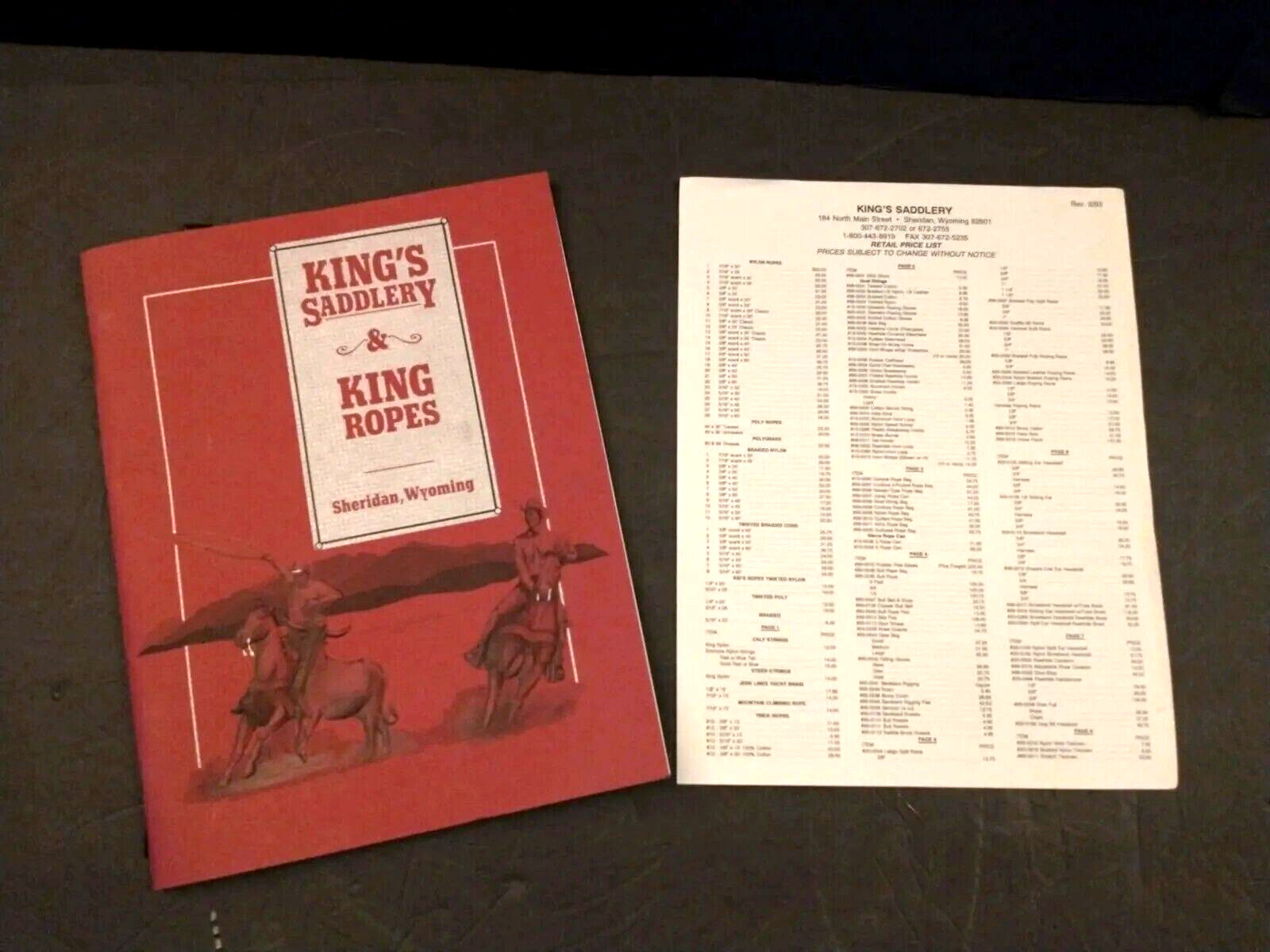 Vintage King Ropes Saddle Catalog King's Saddlery Catalog Sheridan Wyoming Rare