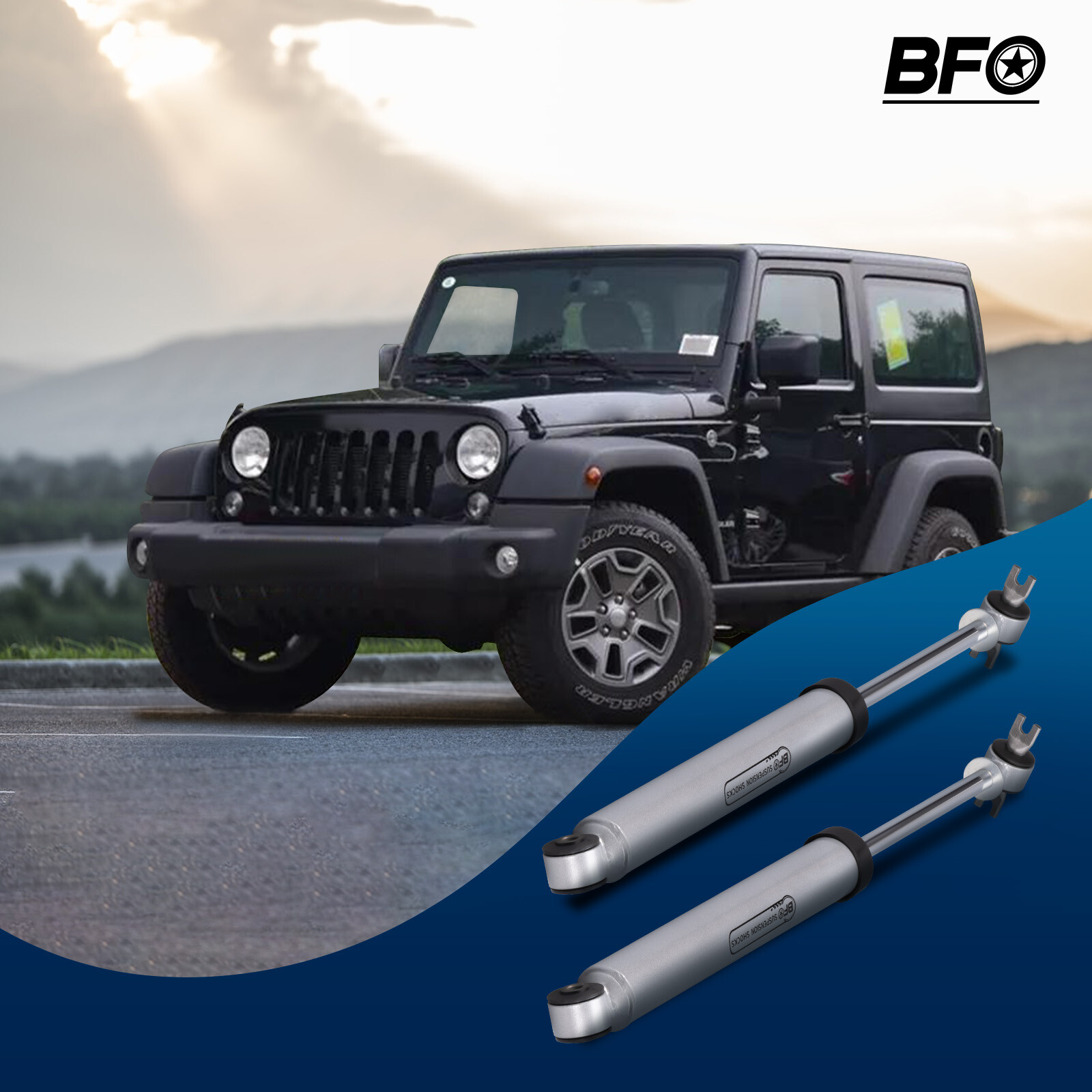 BFO 2.5" Lift Kit W/ Shock Absorbers for Jeep Wrangler JK Unlimited 4DR 2007-18