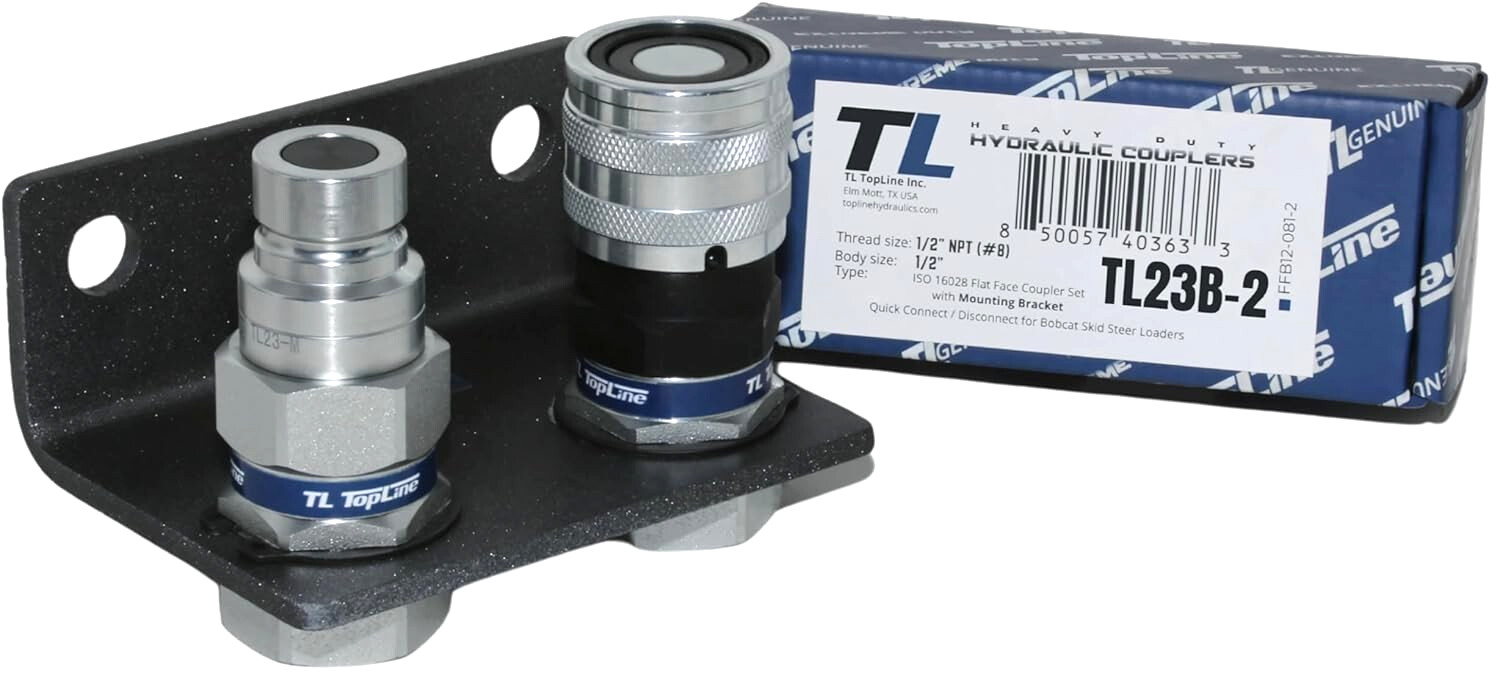 1/2" NPT Thread Flat Face Hydraulic Quick Couplers with Mounting Bracket TL23B-2