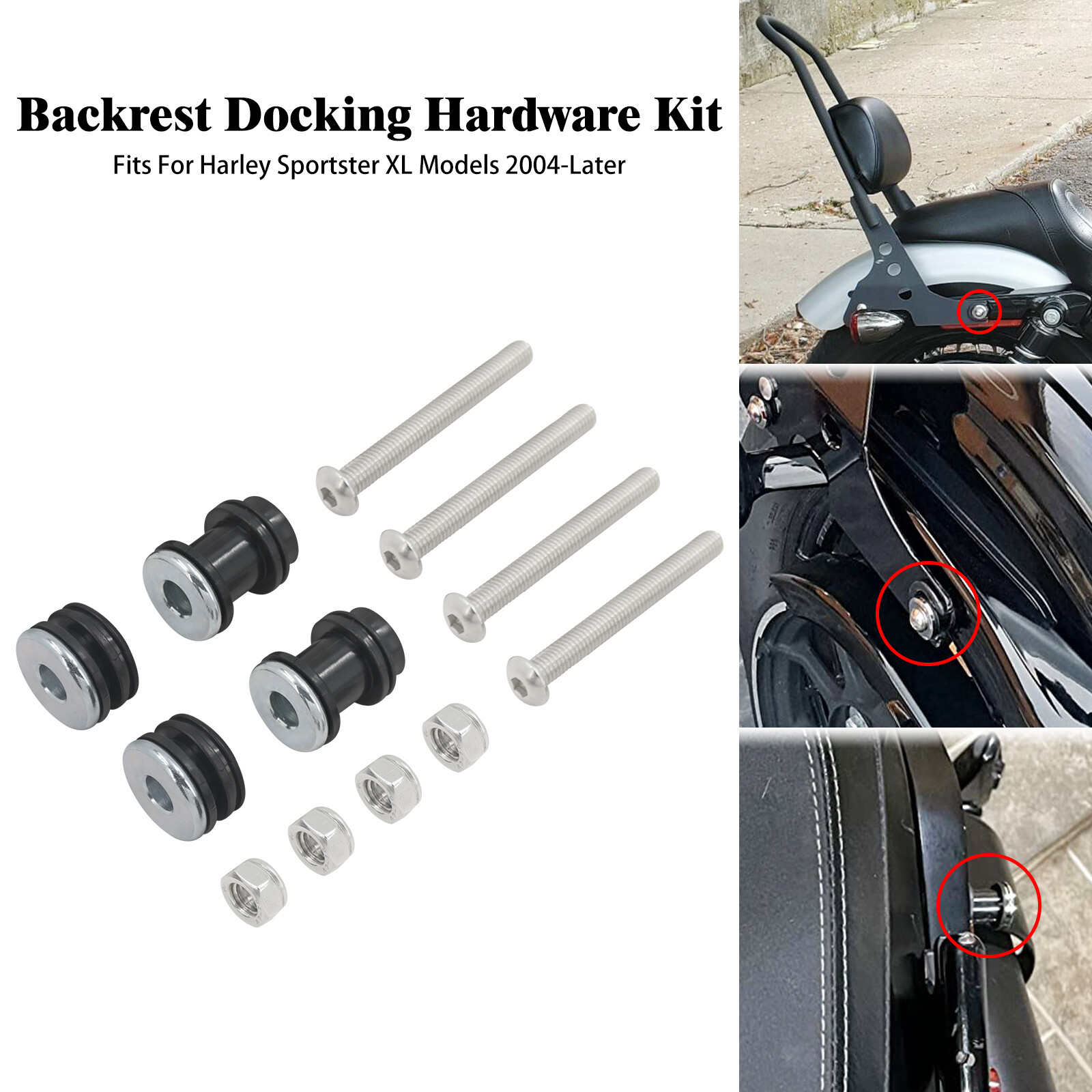 Sissy Bar Backrest Mounting Docking Hardware Bolt Kit For Harley Sportster XL