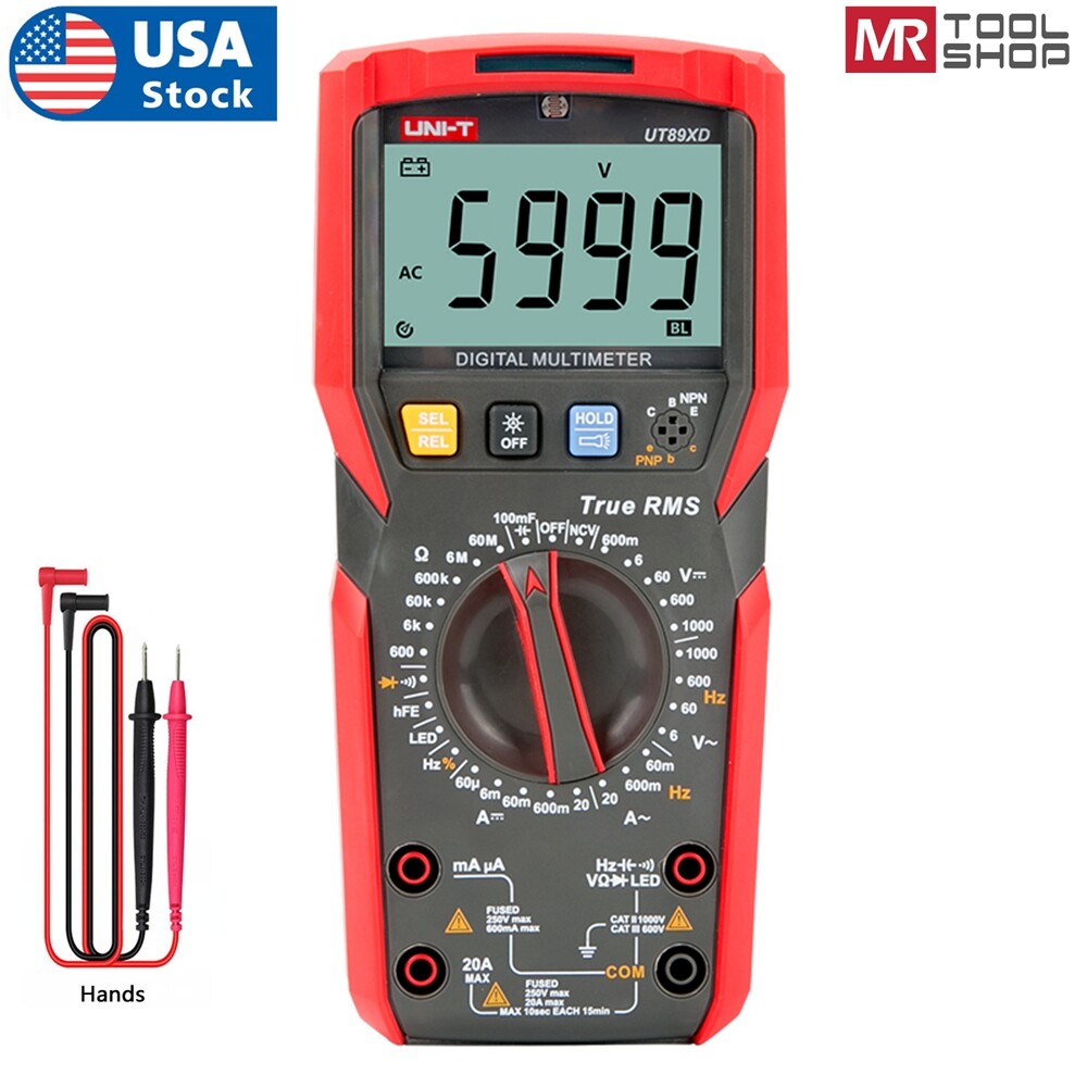 UNI-T TRUE RMS Digital Multimeter AC DC Volt Amp Meter LED NCV Test Cap Ohm Freq