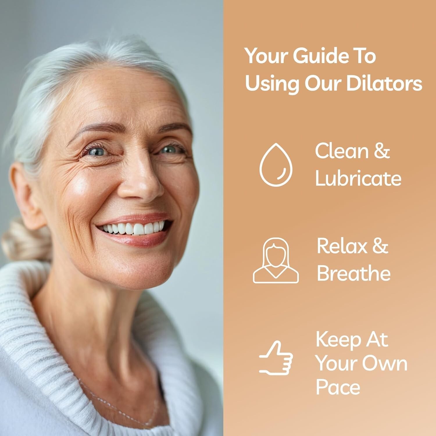 8 Vaginal Dilator Kit - Premium Silicone Pelvic Floor Exerciser with Bag & Glide