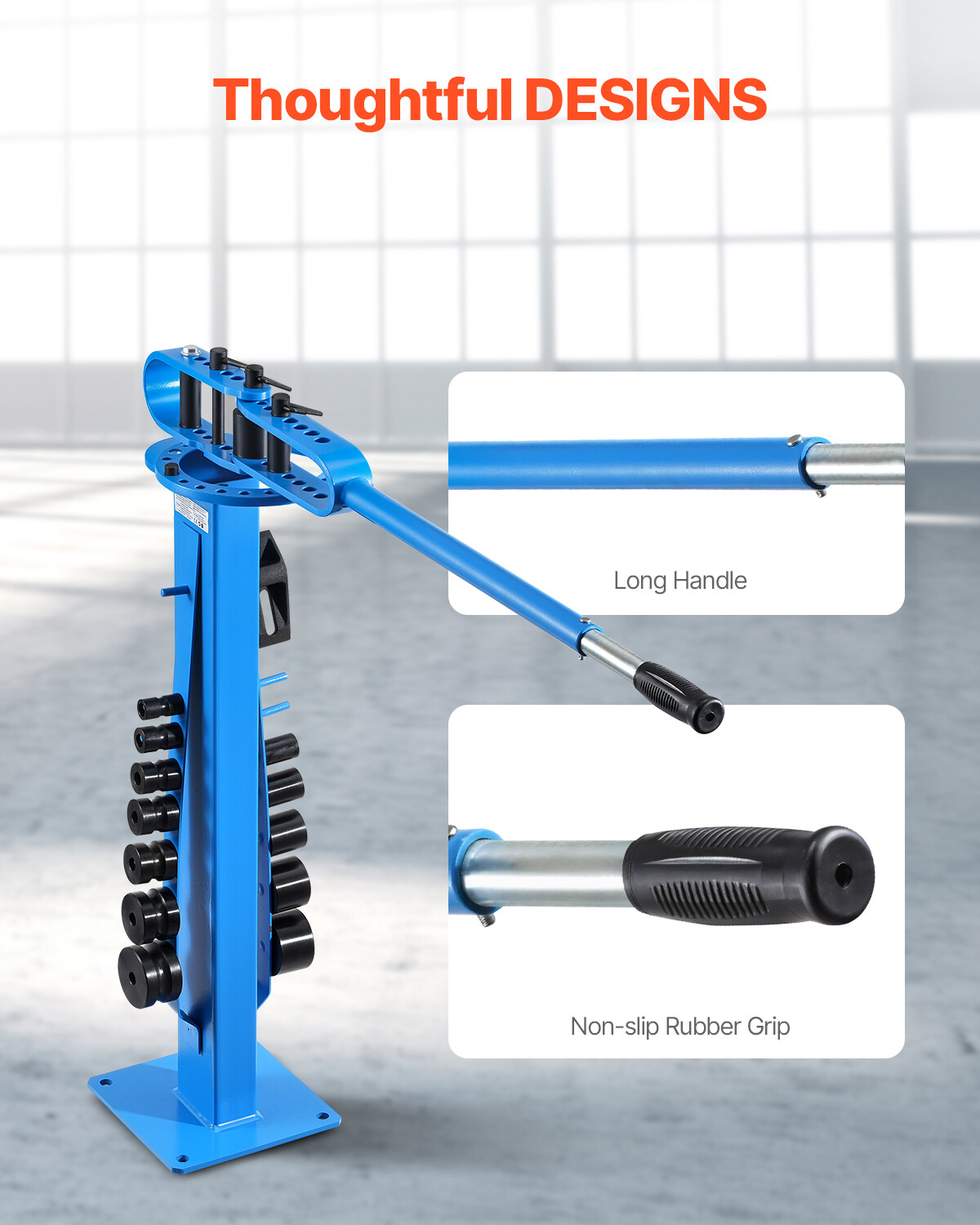 Manual Pipe Bender Max 2" O.D. Pipe Tube Bending Tool with 14 Bending Dies