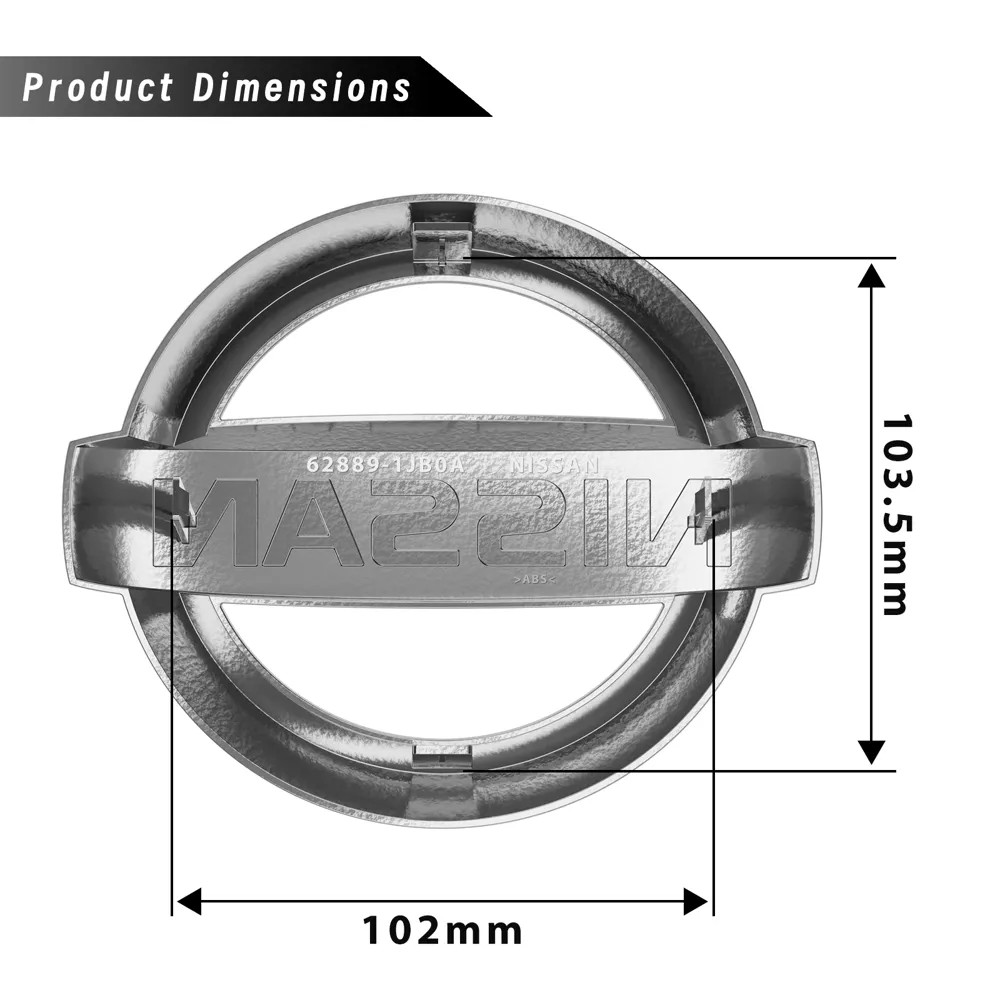 For OEM Rep Front Grille Chrome Emblem Nissan Versa 2015-2019 Silver Chrome Logo