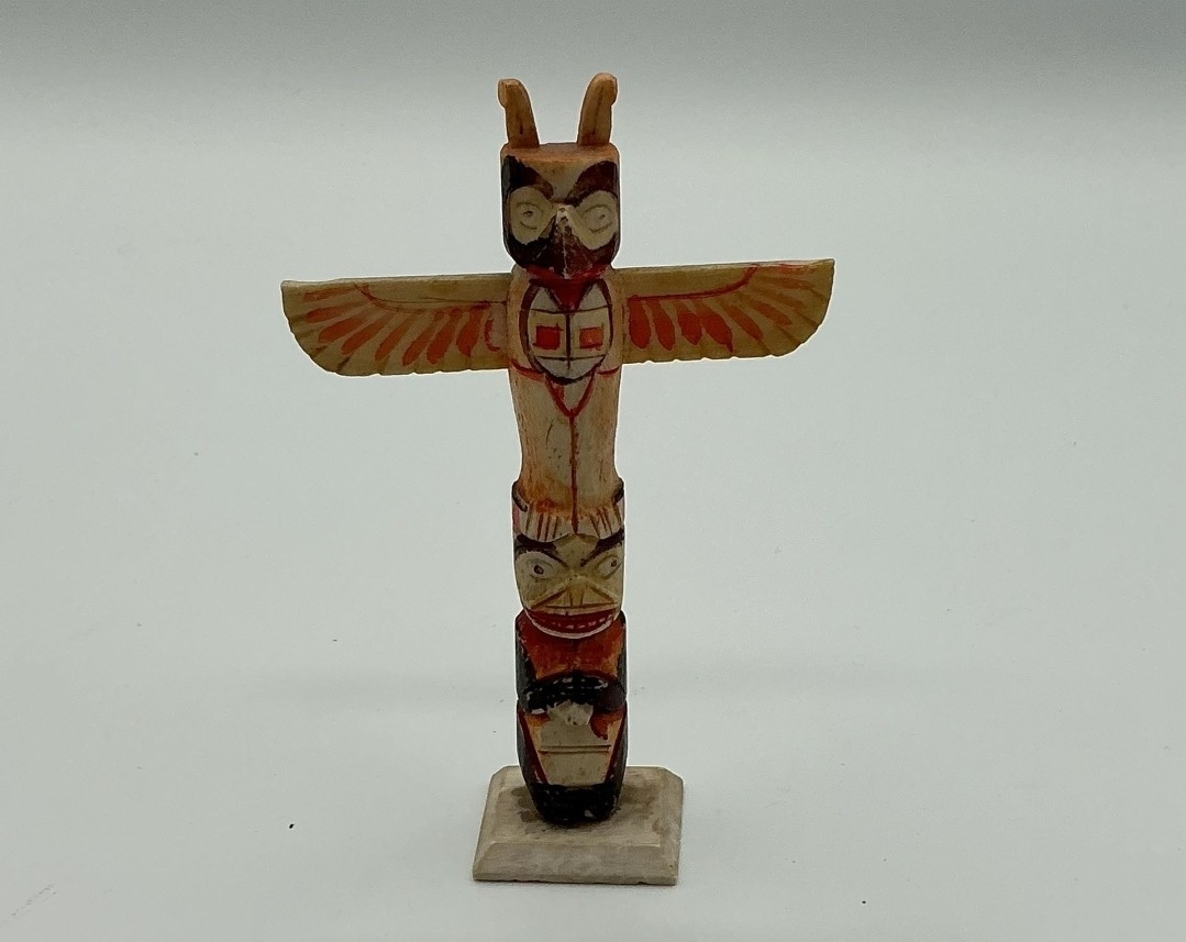 Original Hand Carved Totem; Early 1900's; Miniature 4.5"