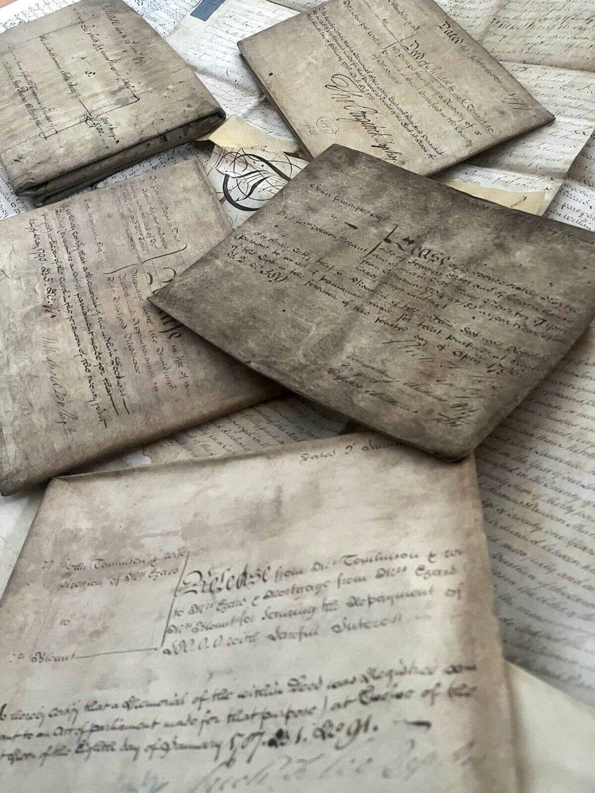 AUTHENTIC AUTOGRAPHED, STAMPED AND SEALED PARCHMENT Vellum in English from 1700s