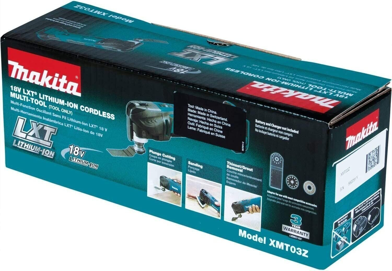 New Makita XMT03Z 18V LXT Li-Ion Variable Speed Cordless Oscillating Multi-Tool