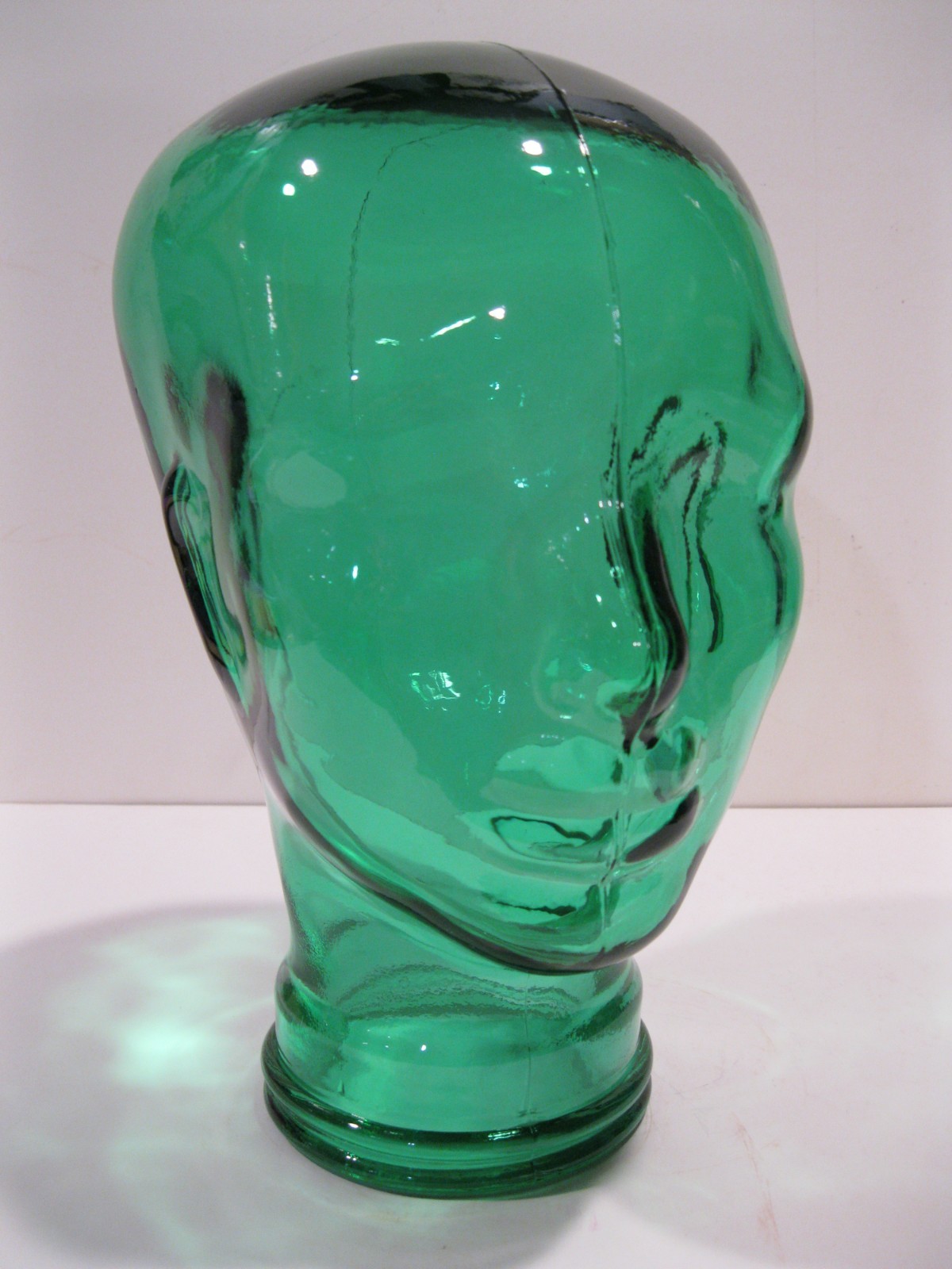 Glass Head SEA GREEN, Life Size Mannequin Head for Decor, Display Hats Wigs, etc