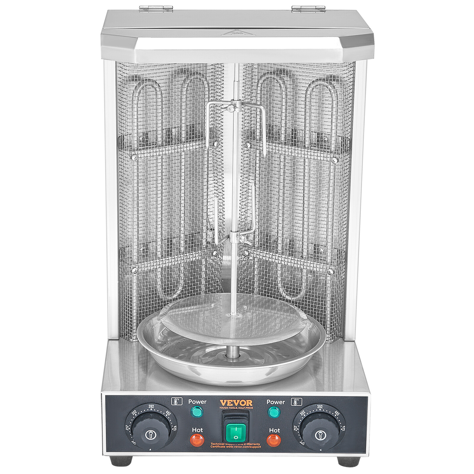 VEVOR Stainless Steel Shawarma Grill Machine Vertical Gyro Rotisserie Doner