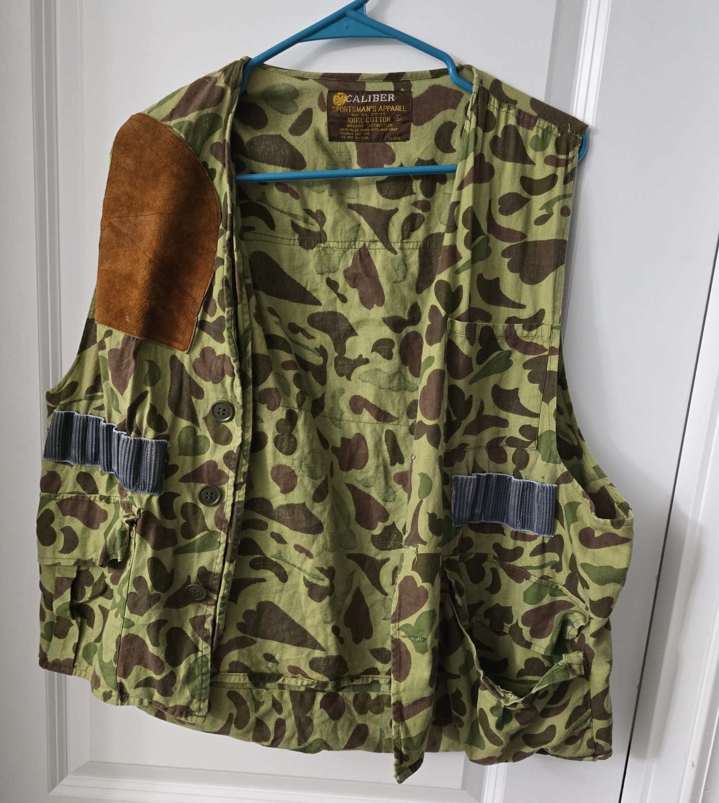 Caliber Sportswear Apparel Vintage Duck Hunting Ammo Vest Mens XL Camouflage