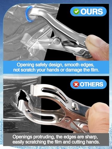 100Pcs Stainless Steel Garden Cilps - Large Open Metal Clamps for 100pcs