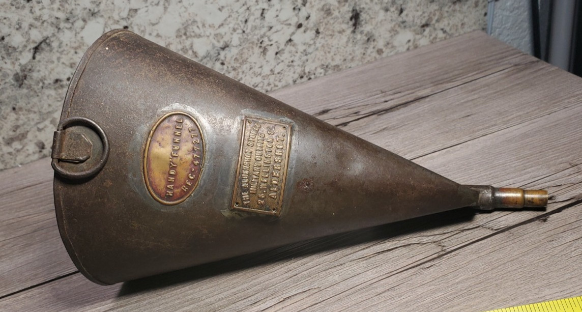 WWI British Trench Lantern Fueling Funnel Handy Funnel Aldershot England