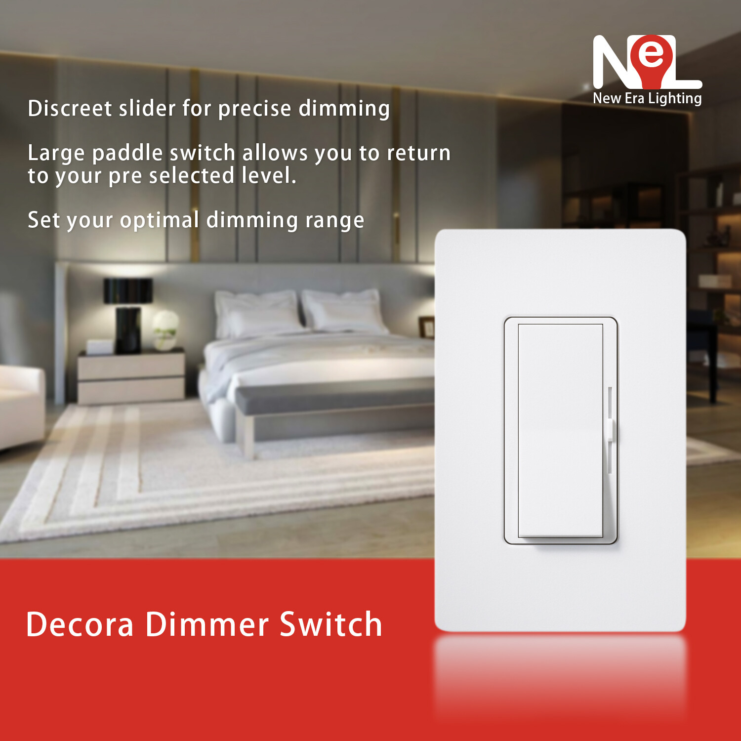 LED Decora Rocker Dimmer, Single & 3-Way Switch, CFL 600W / LED 150W