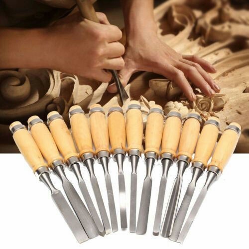 Professional Wood Carving Hand Chisel Set Woodworking Lathe Gouges Tools