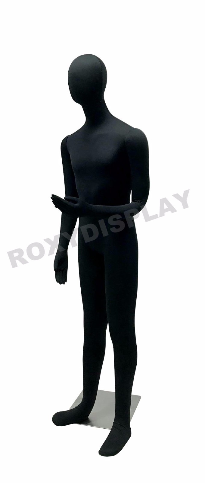 Male full body Poseable Mannequin Black jersey covered body form #JF-M02SOFTX