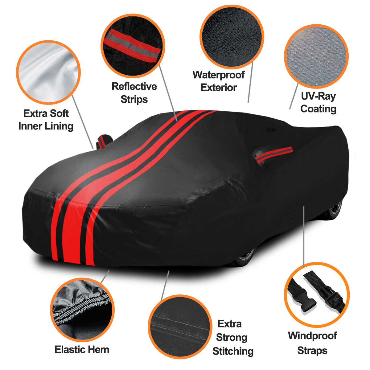 6 Layer 100% Waterproof Car Cover Custom for Chevy Corvette C4 C5 C6 C7 C8