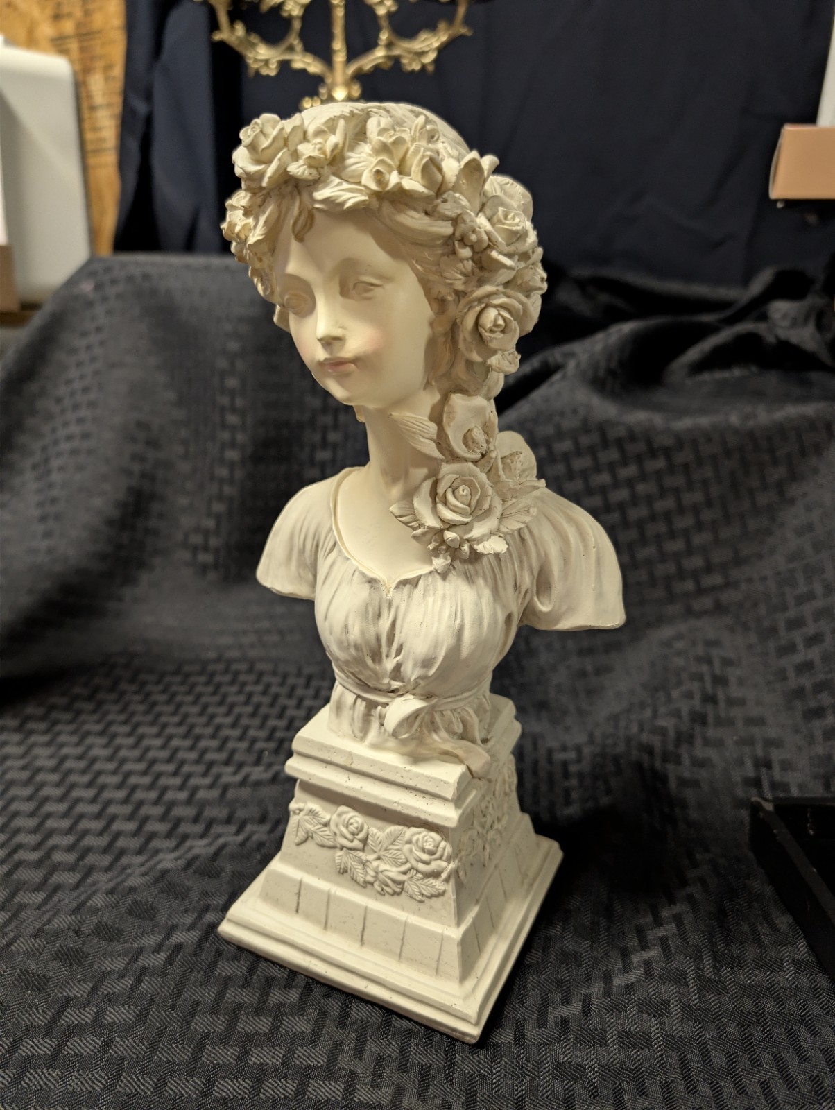 Art Nouveau alabaster bust of a woman by Adolfo Cipriani.