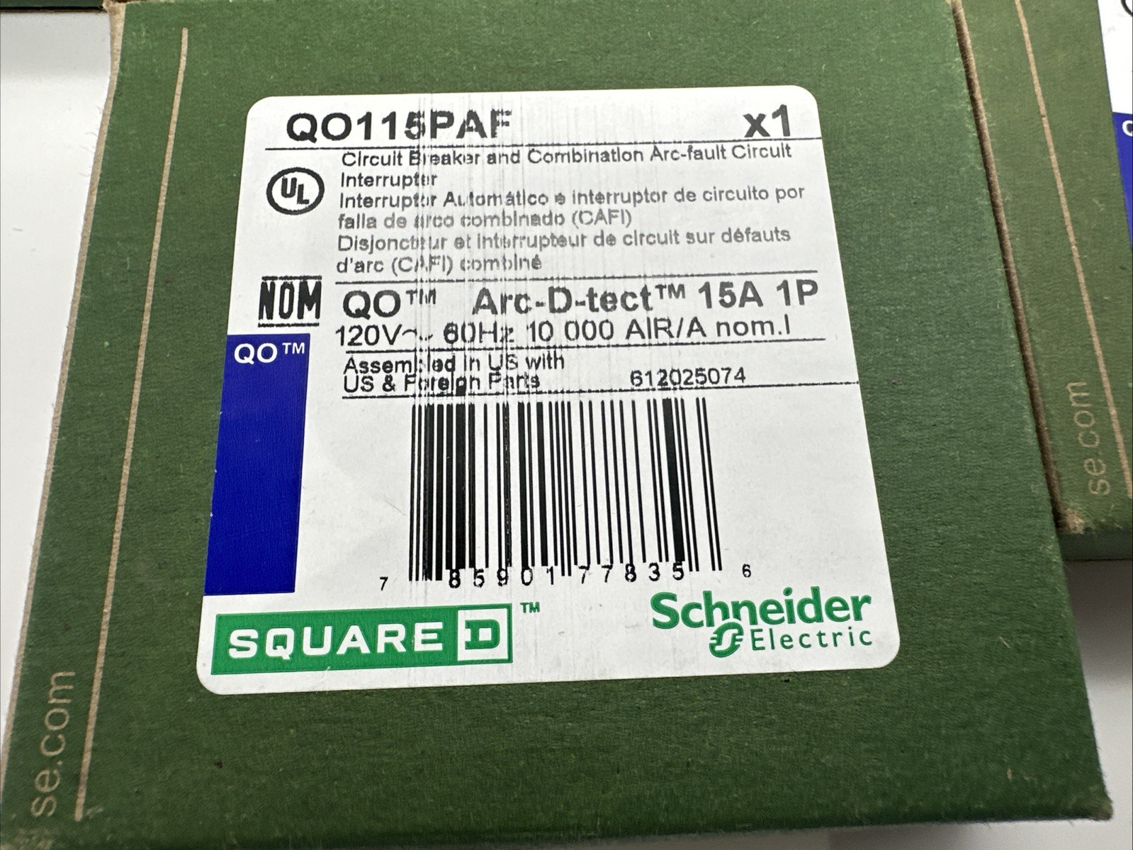 10 PCS SQUARE D QO115PAF QO 1P 15AMP AFCI ARC-FAULT CIRCUIT BREAKERS*new*