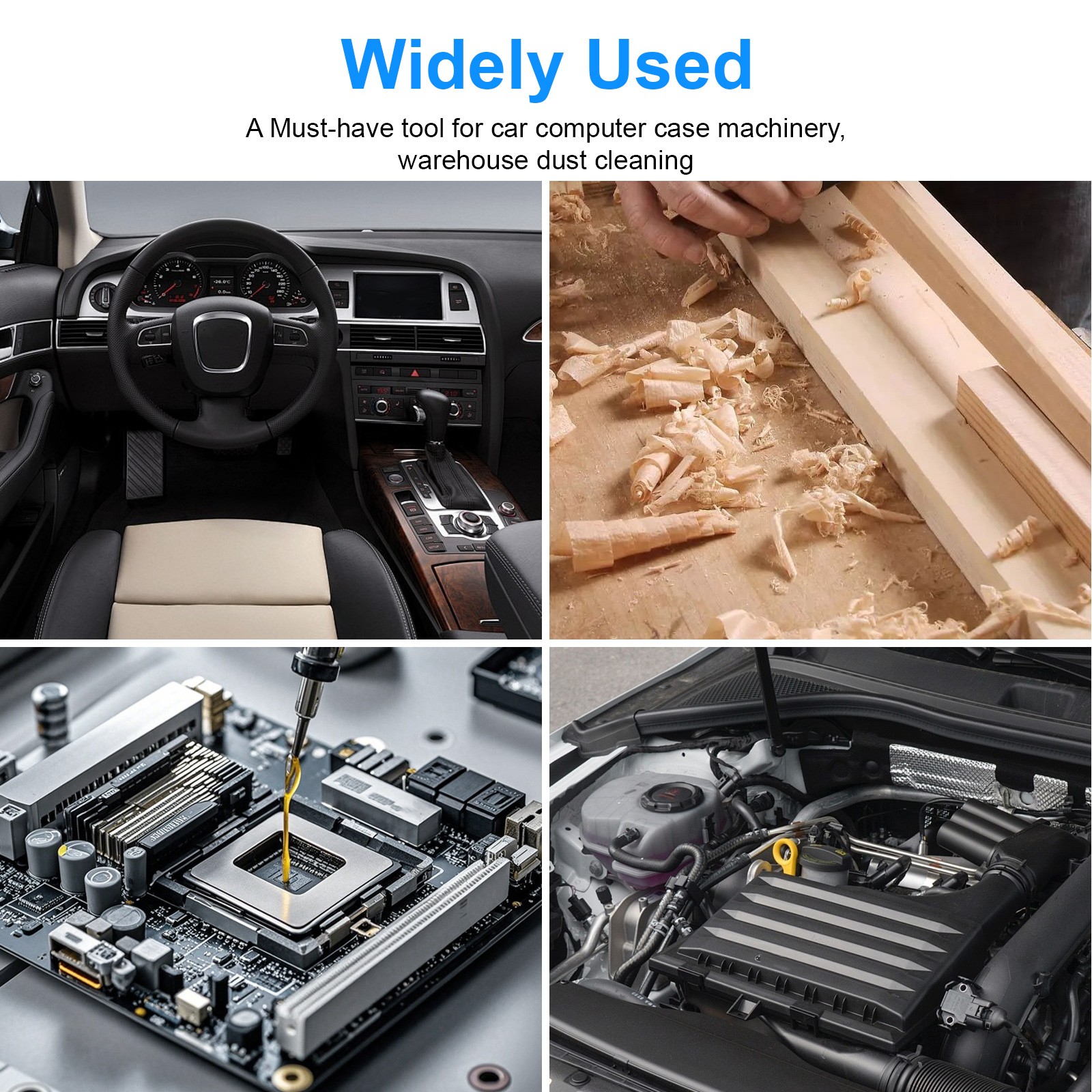 Heavy Duty Air Blow Gun 17–26in Extendable Nozzle High Flow Dust Clean1/4" Plug