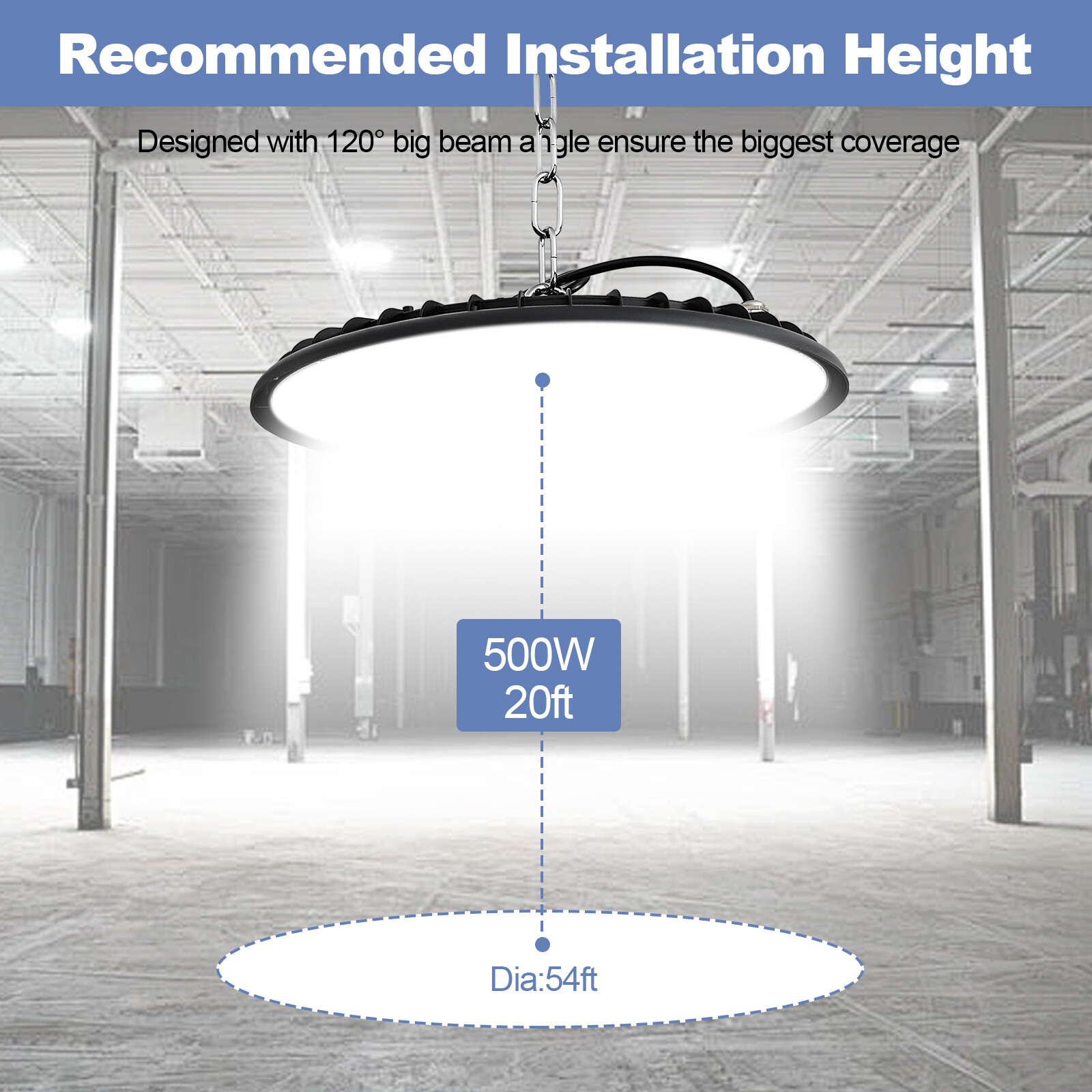 10 Pack 500W UFO LED High Bay Light Industrial Factory Warehouse Shop Commercial