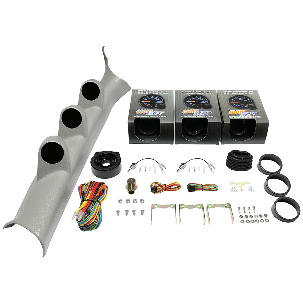 GlowShift Boost, Oil Temp & Trans Temp Gauges + Pod for 08-15 Lancer Evo X