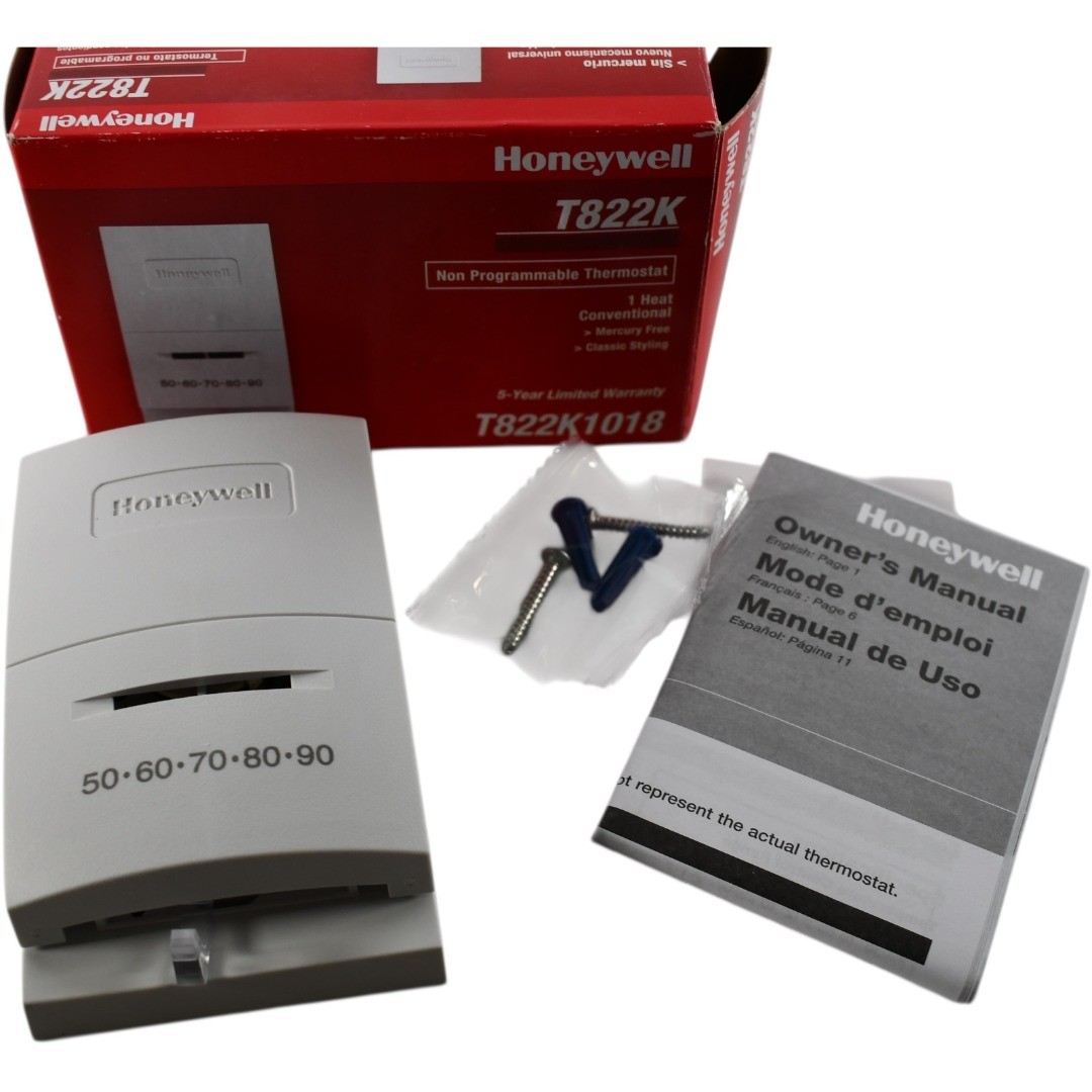 NEW Honeywell Home T822K1018 Econostat Heat Only Mechanical Thermostat 24V