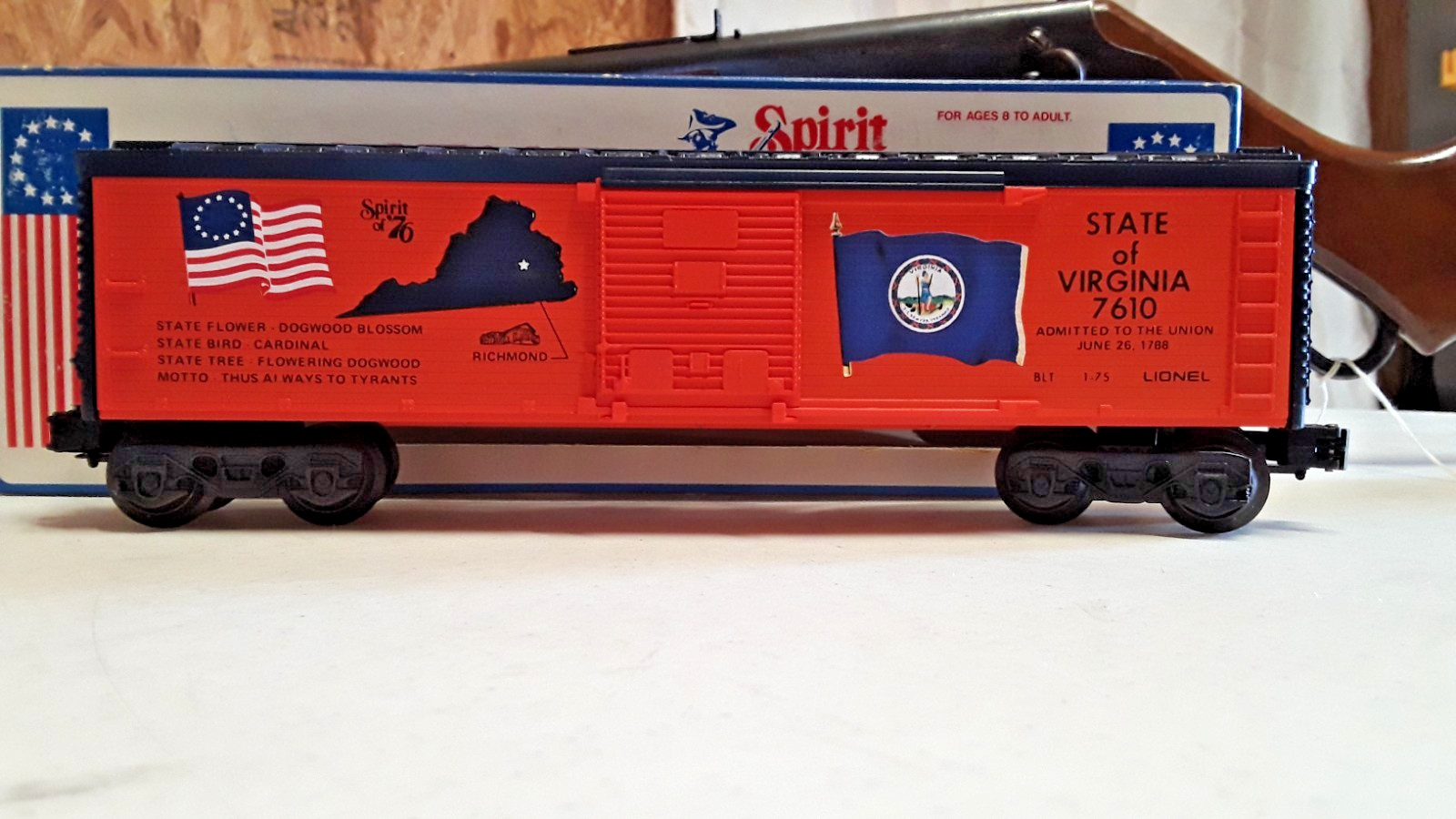 Lionel O Scale Spirit of 76 Commemorative Series State of Virginia 7610 (AA-661