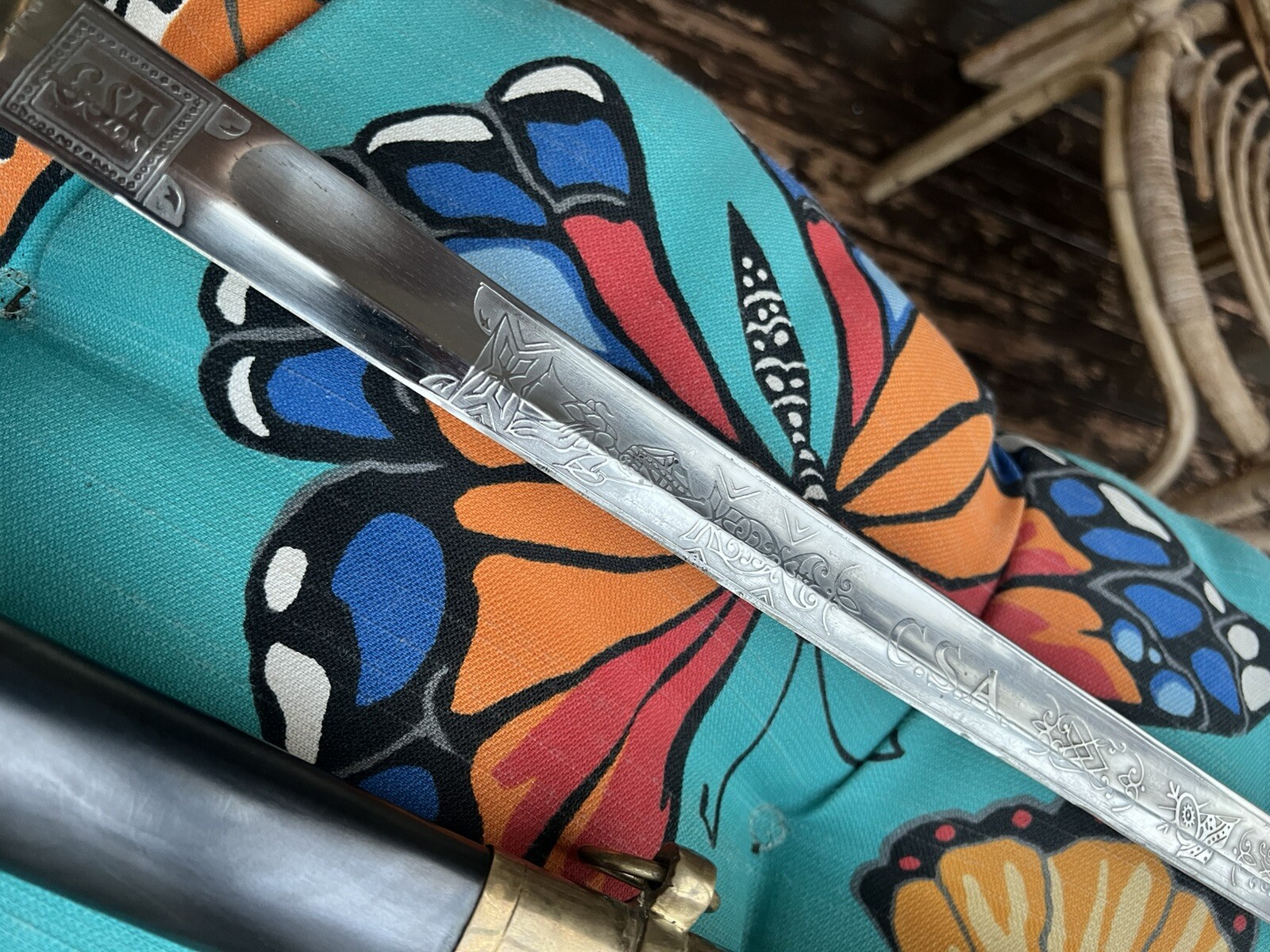 Confederate Sabre Replica Sword India Made Used with Free Shipping