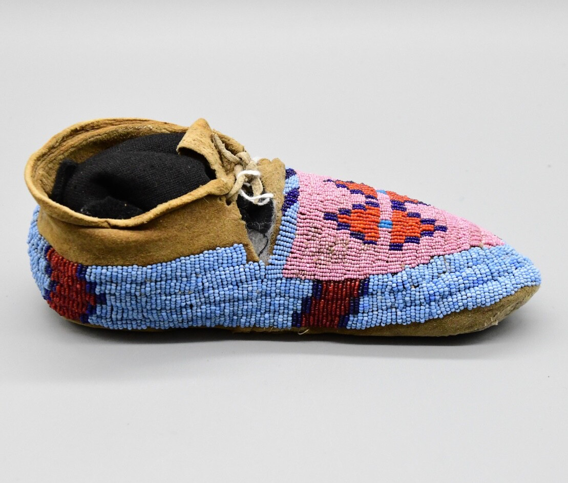 Gros Ventre Pair of Boy's Beaded Moccasins 1890s