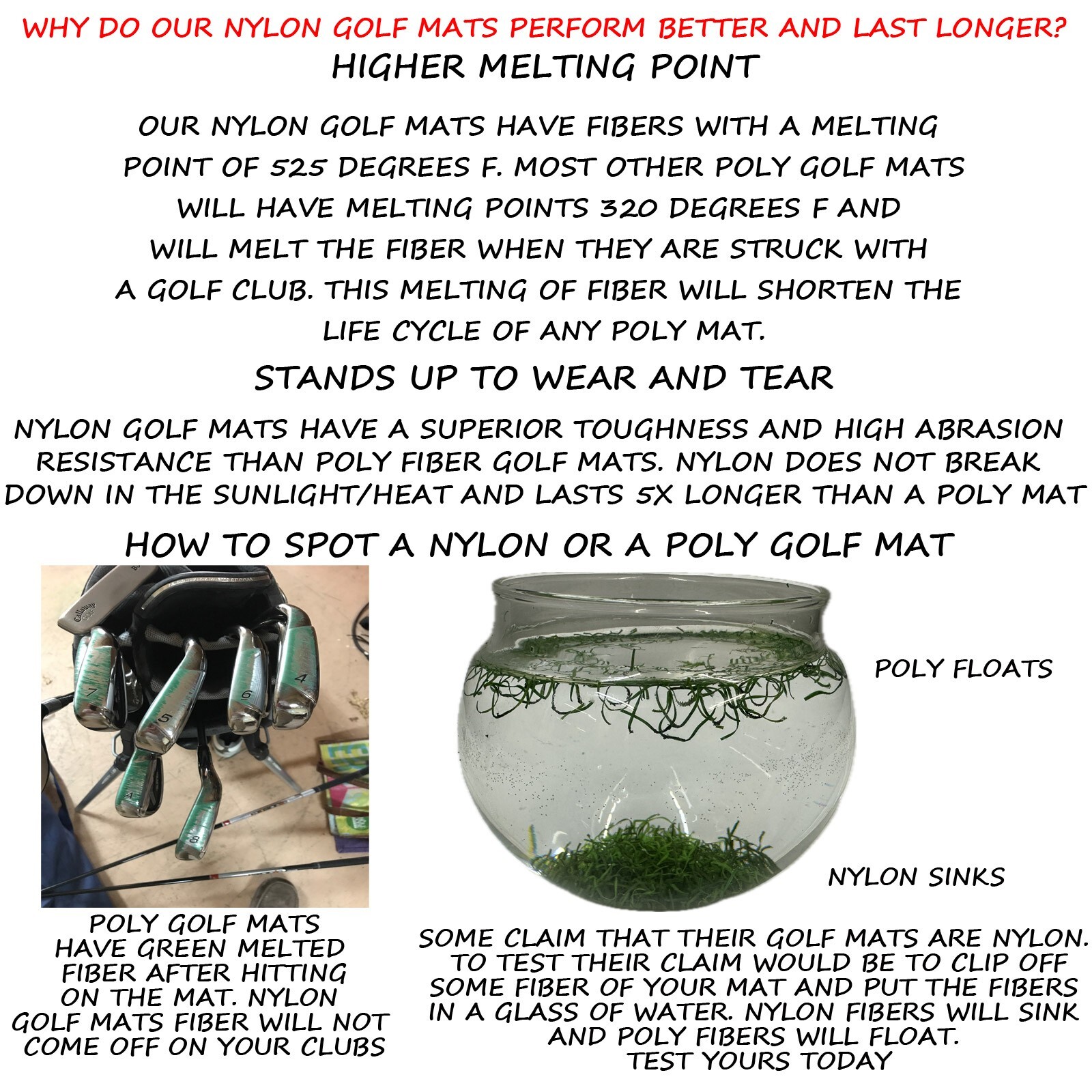 Premium Golf Driving Range Super Tee Line Golf Mat 5' x 10' Holds A Wooden Tee