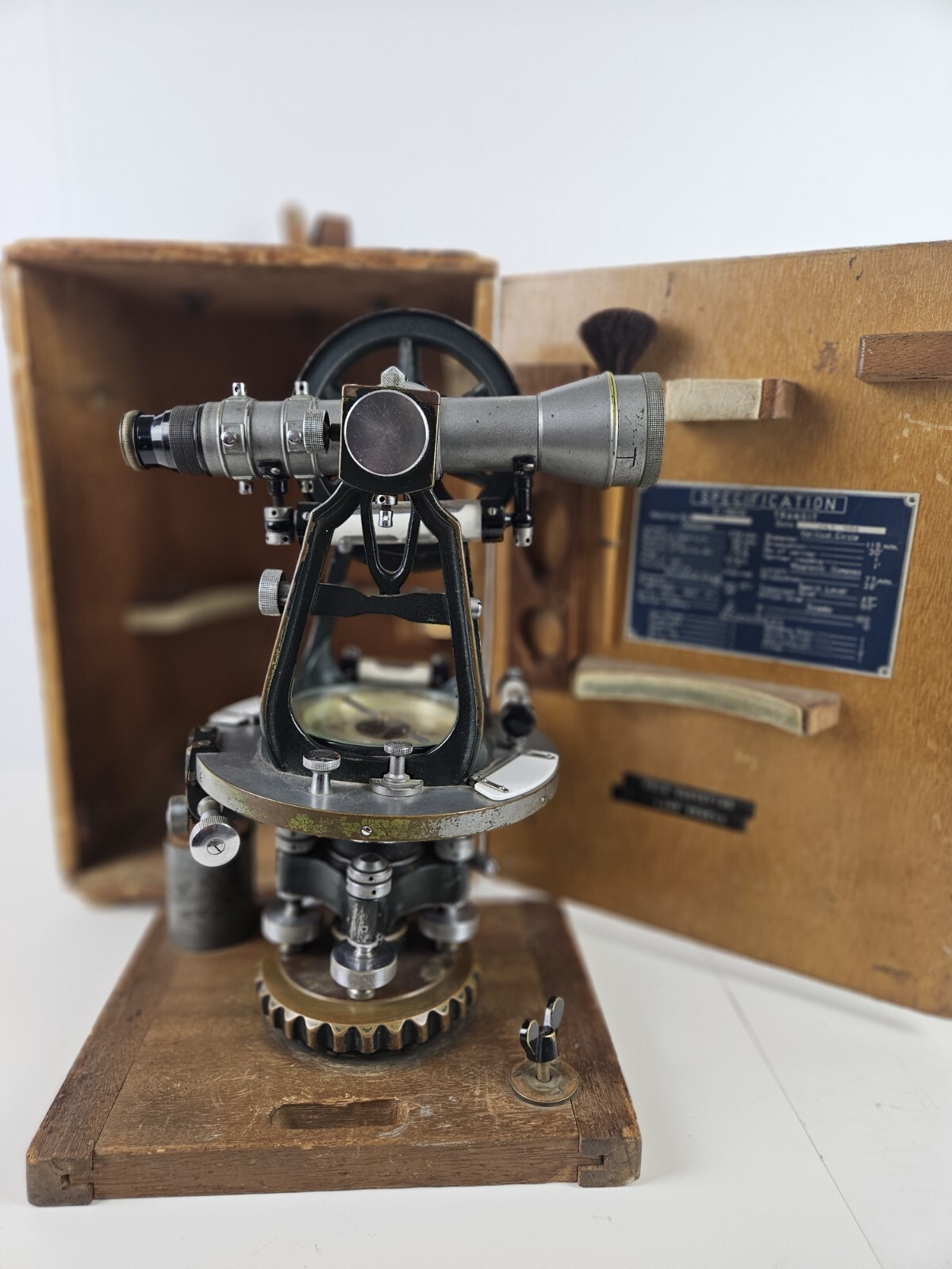 1956 LAFAYETTE No. 10333 Brass Surveyors Transit with Compass and 10" Telescope