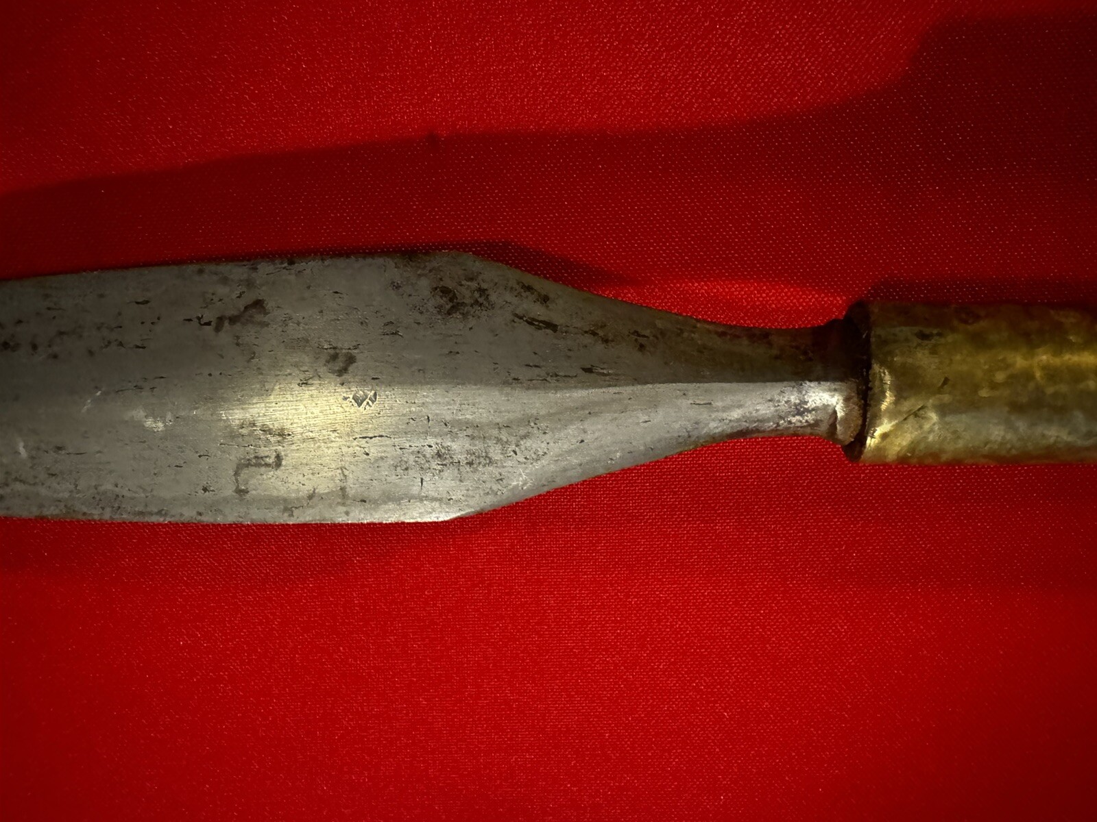 Antique19thC. S.E.Asia-Damascus BUDIAK-HandForged Laminated Spear Head-REED Haft