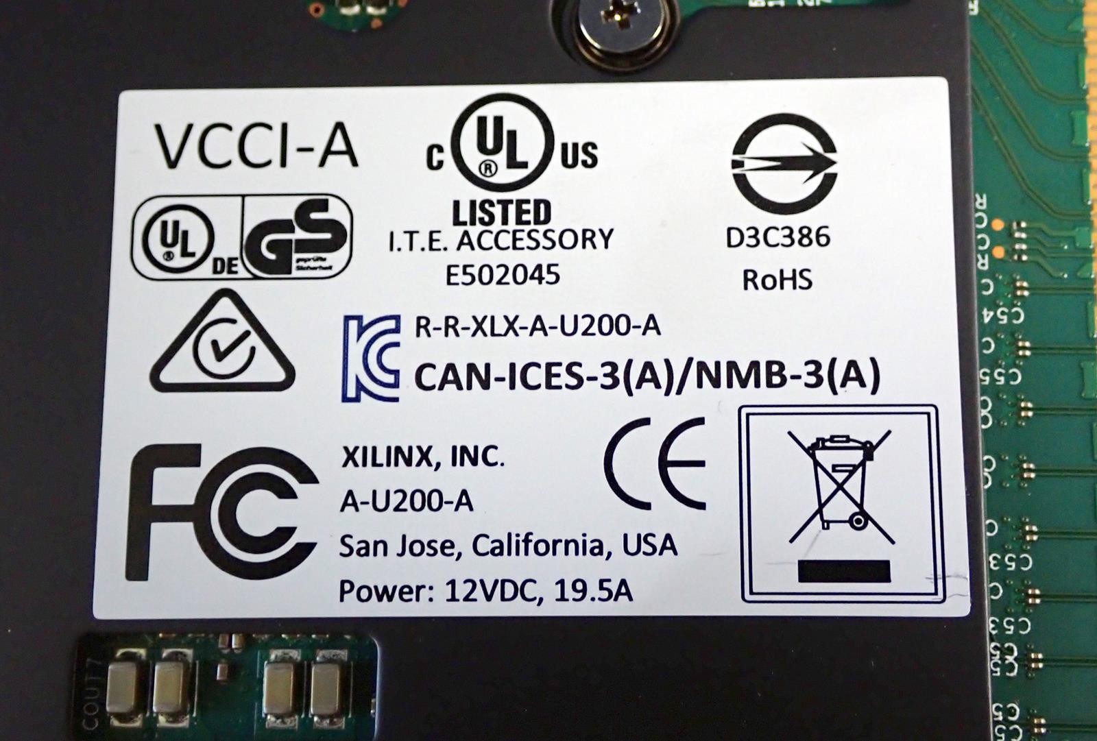 XILINX ALVEO U200 Active Data Center Accelerator CCA A-U200-A R-R-XLX-A-U200-A