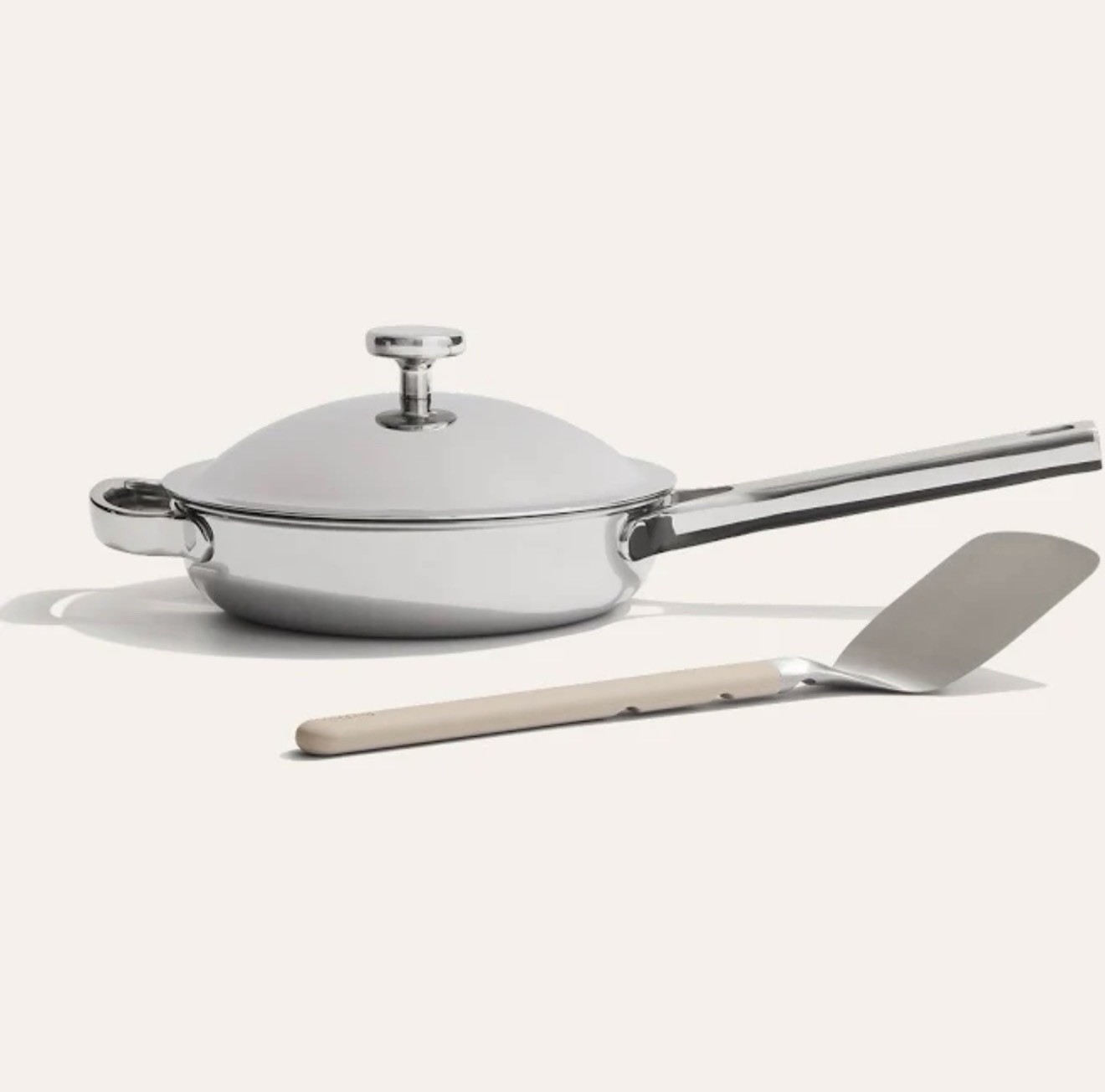 Our Place Titanium Always Pan Pro Chrome 2.96 Qt / 2.8 L Chrome W Spatula