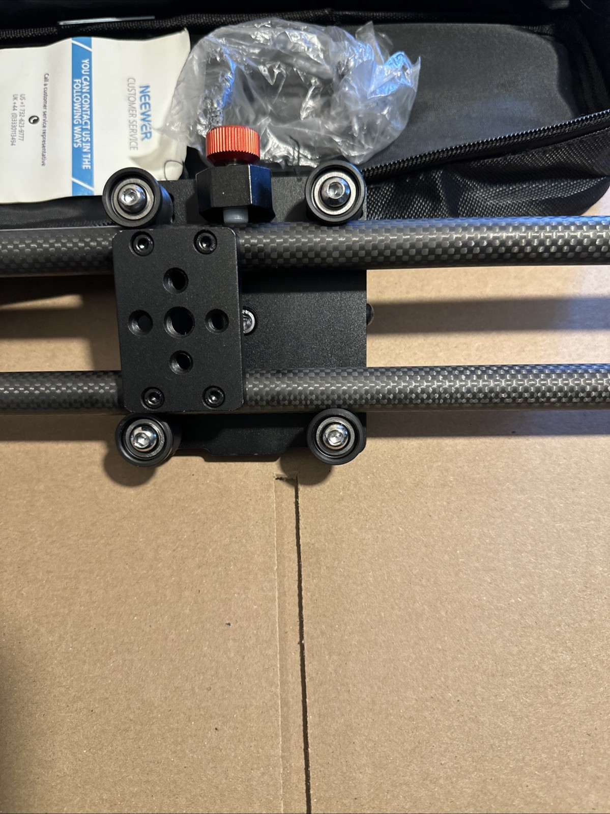 Neewer 16'' Camera Slider Carbon Fiber Dolly Rail for iPhone & Android