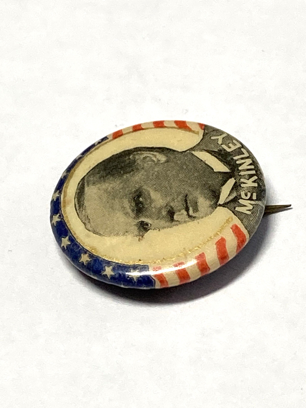 1890s William McKinley Celluloid Campaign Pinback Button - Whitehead & Hoag