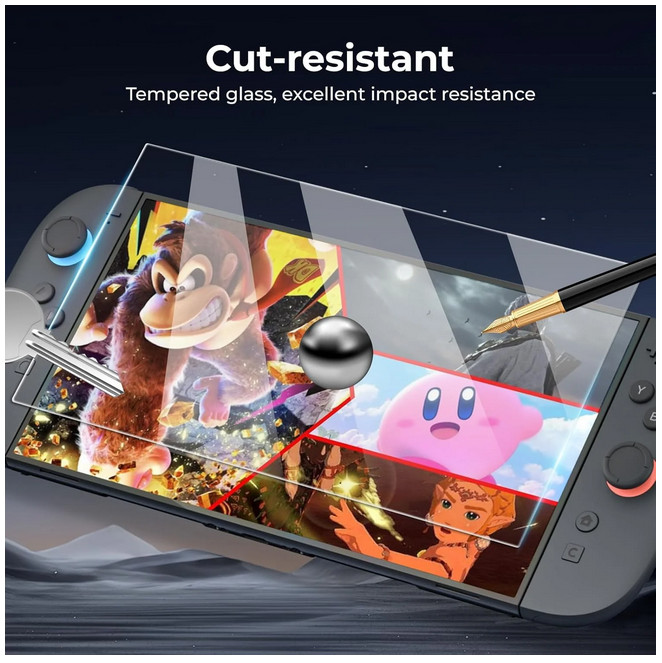 Lot of 12 (3 packages of 4) HEYSTOP HD Screen Protector for Nintendo Switch 2