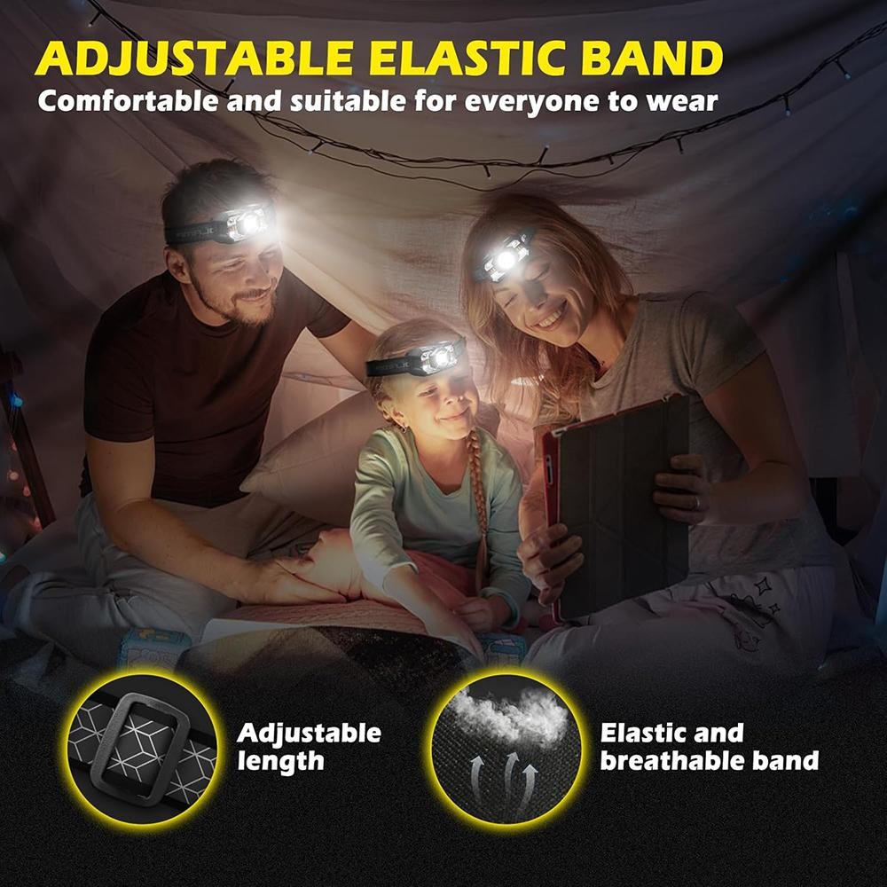 4x Rechargeable Headlamp Super Bright LED Head Light Forehead Flashlight Outdoor